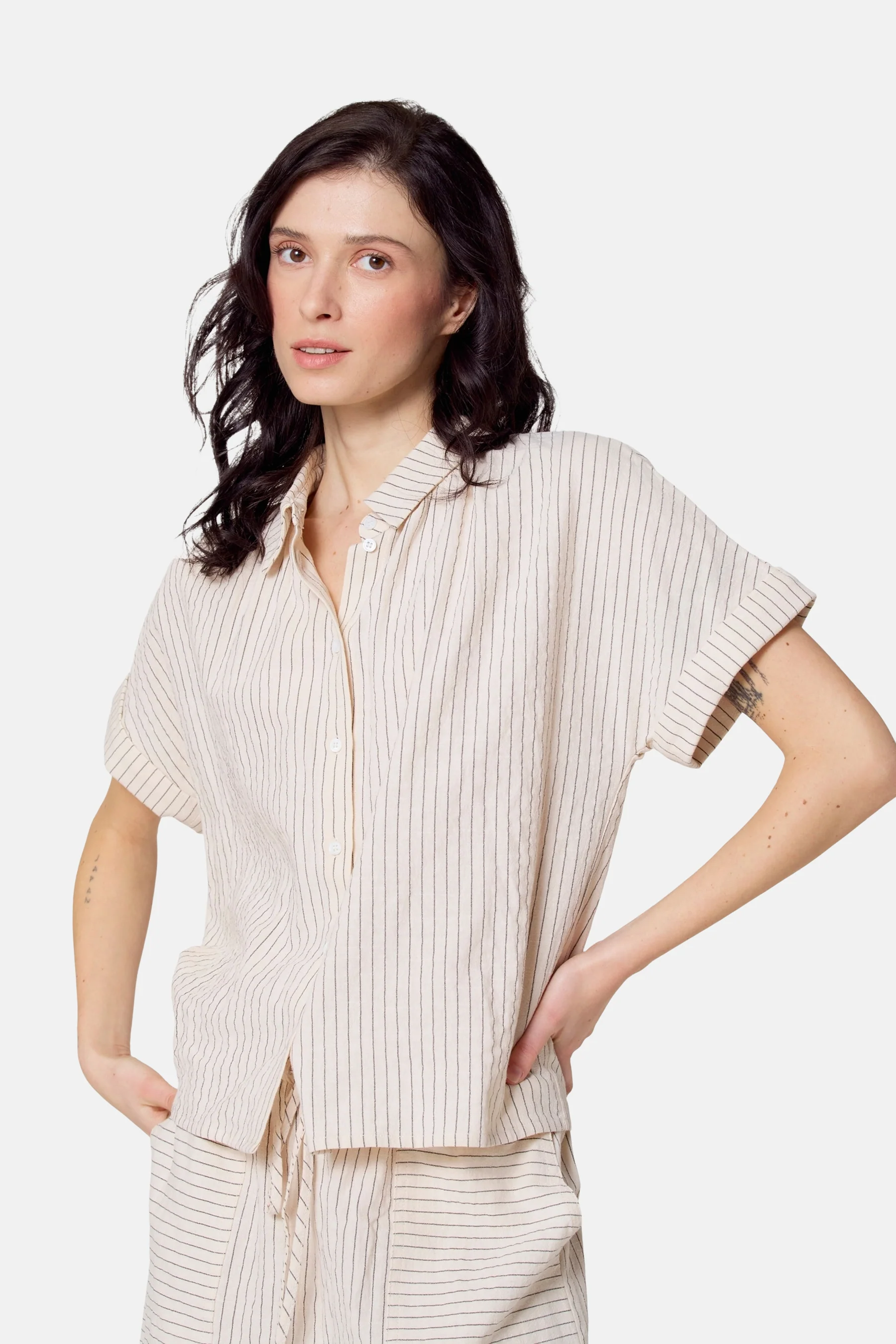 Hemd met korte mouwen - beige - Image 3