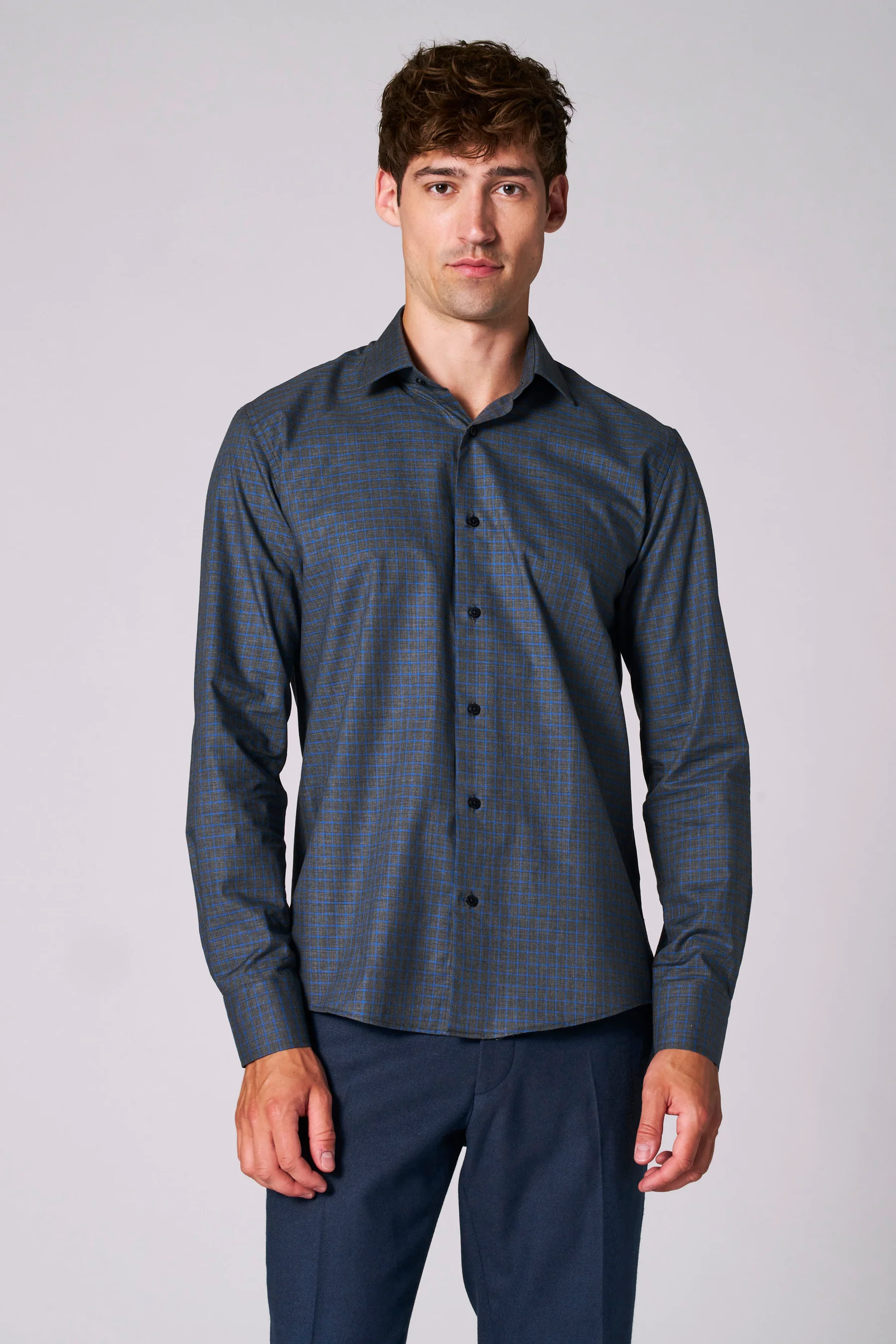 Hemd met lange mouwen - blauw
