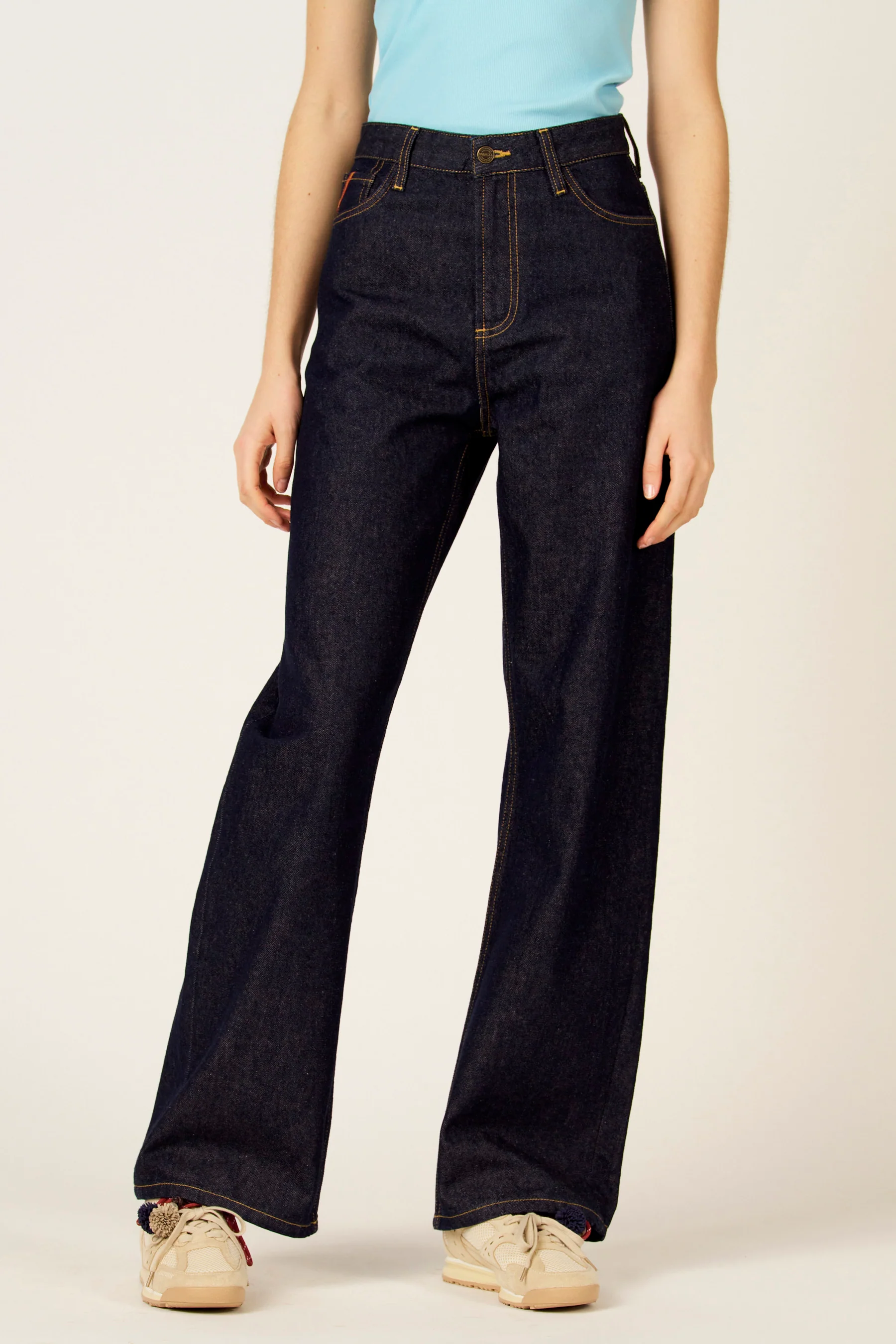 LE JEAN WIDE - Dark blue denim