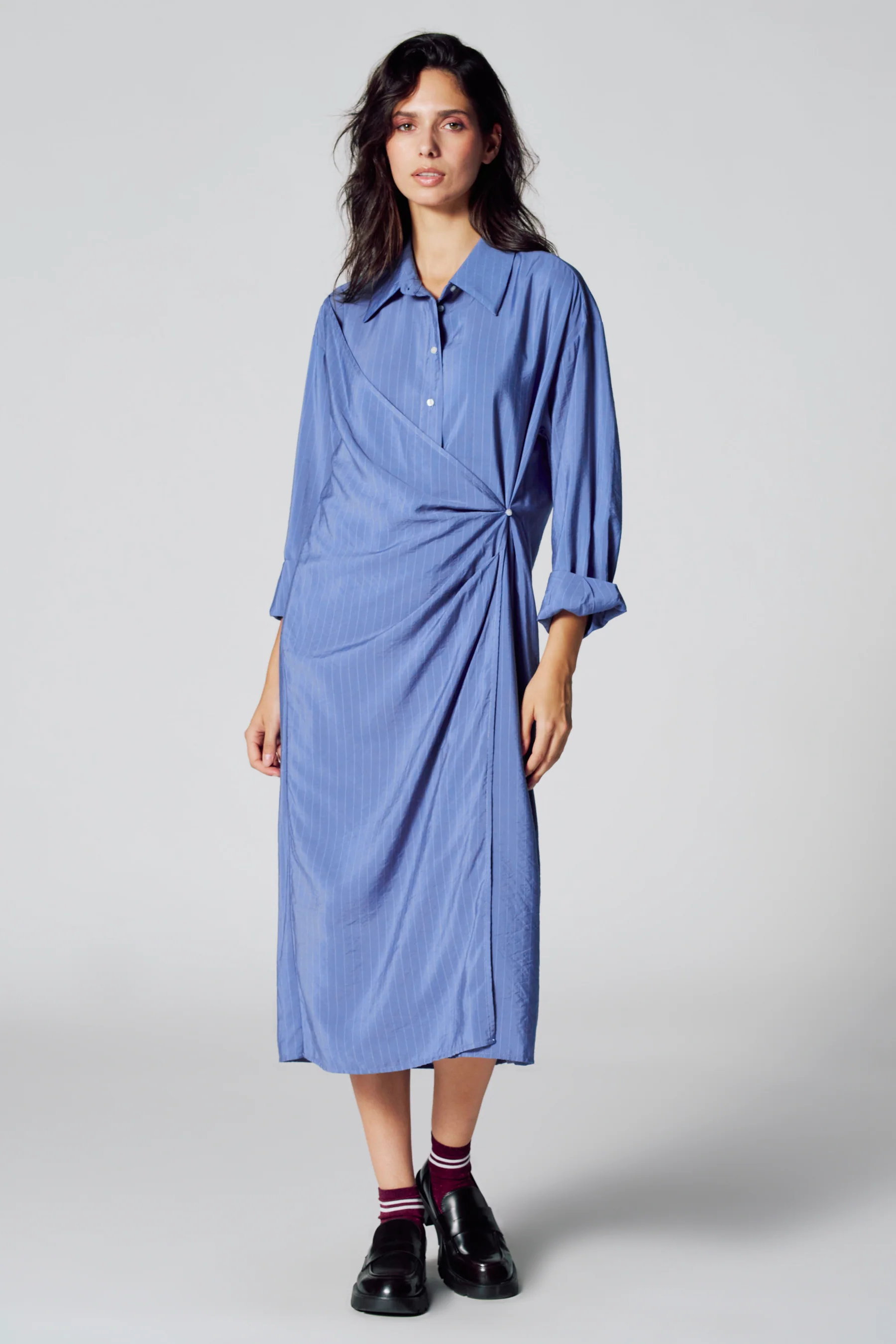 Kleedje met lange mouwen - Blauw