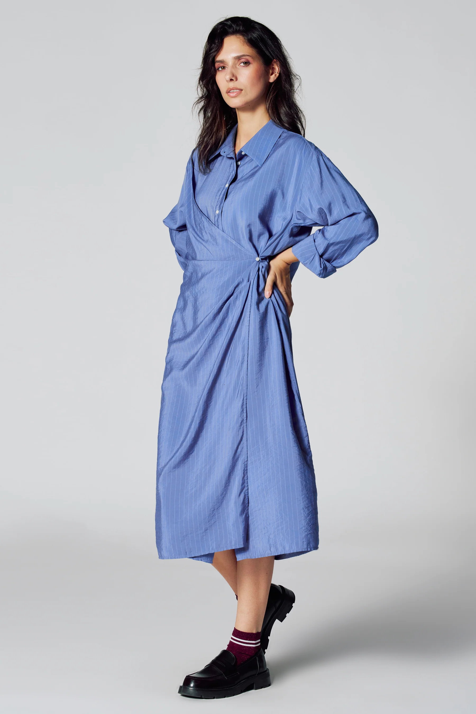 Kleedje met lange mouwen - Blauw - Image 3