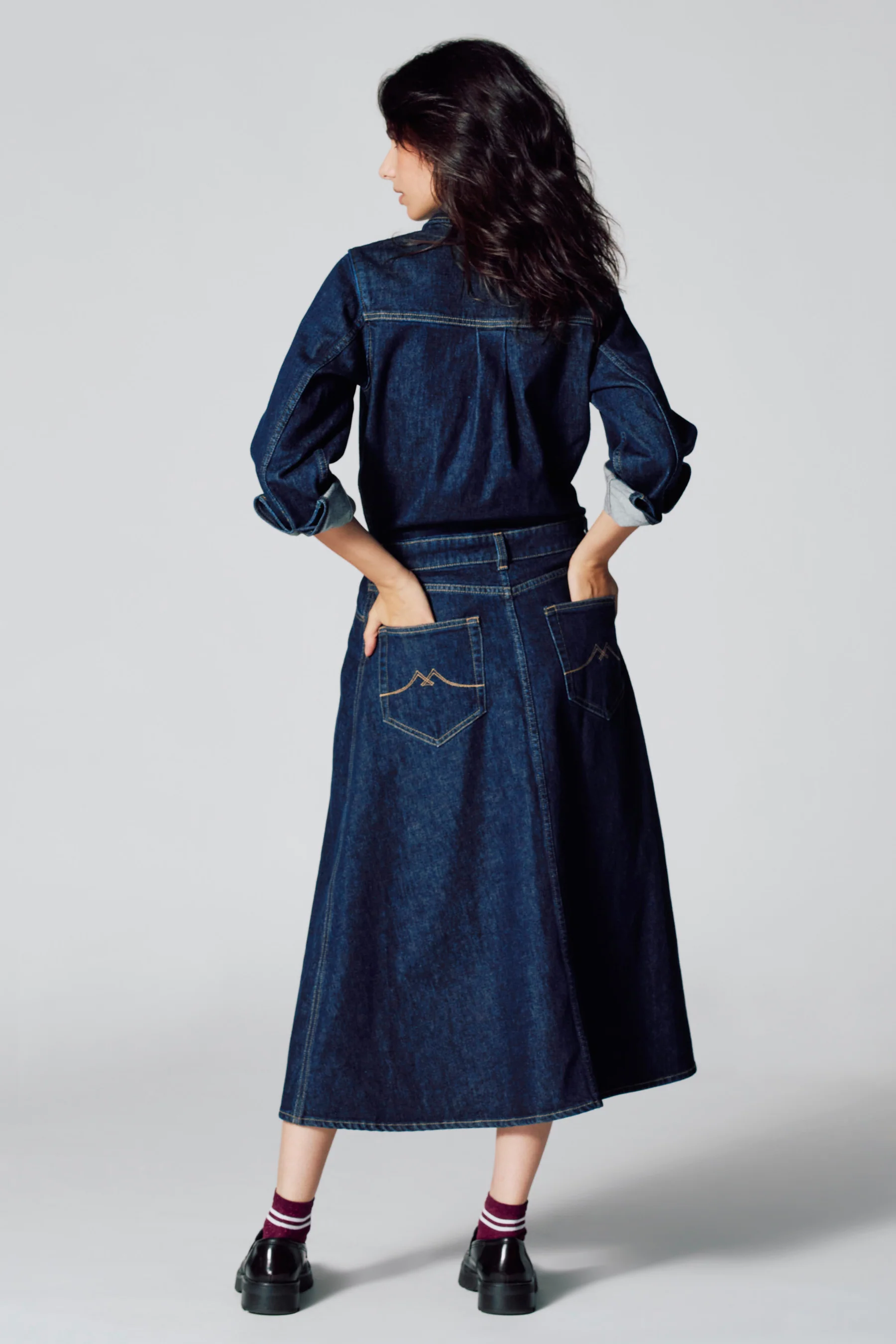 Kleedje met lange mouwen - dark blue denim - Image 4