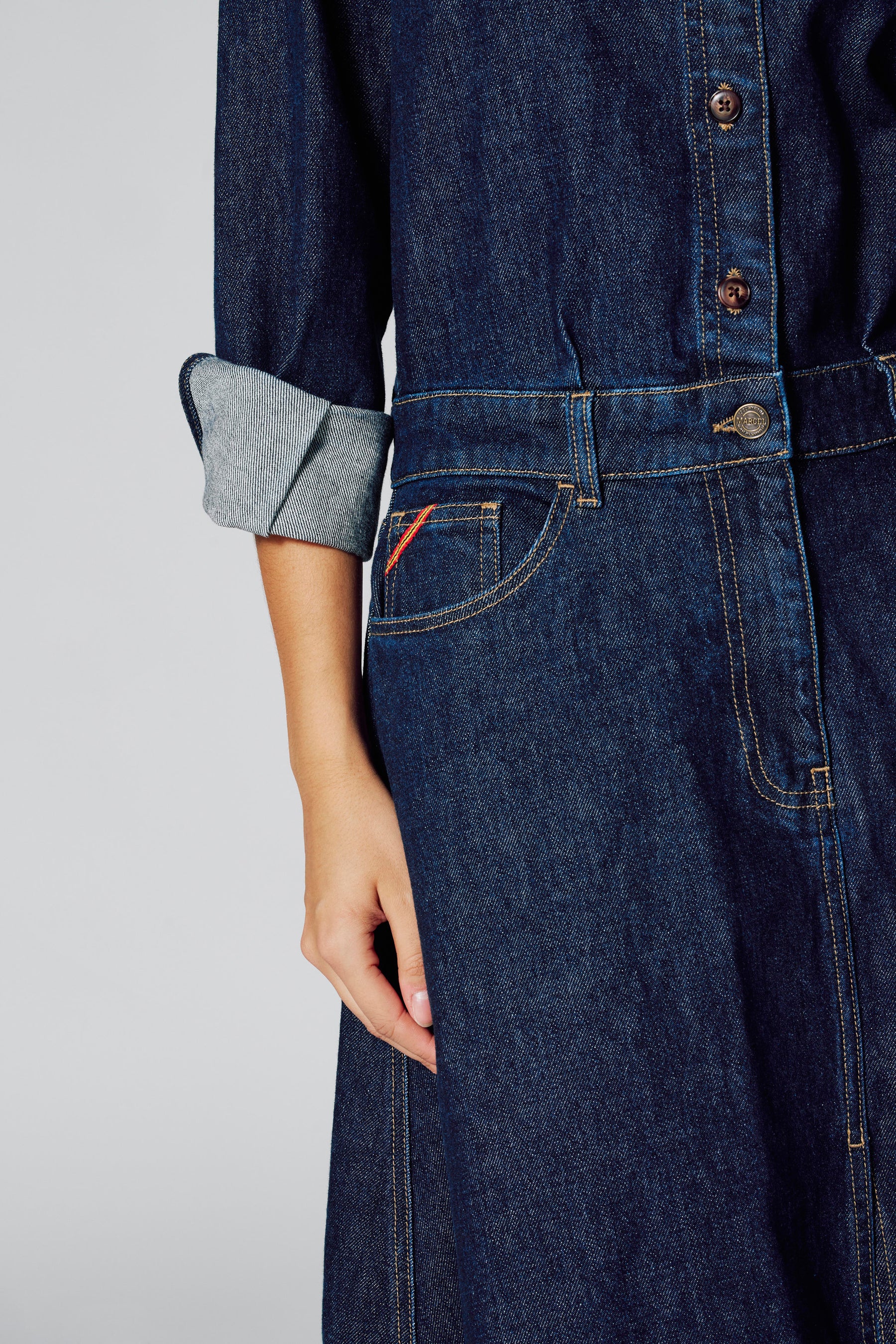 Kleedje met lange mouwen - dark blue denim - Image 5