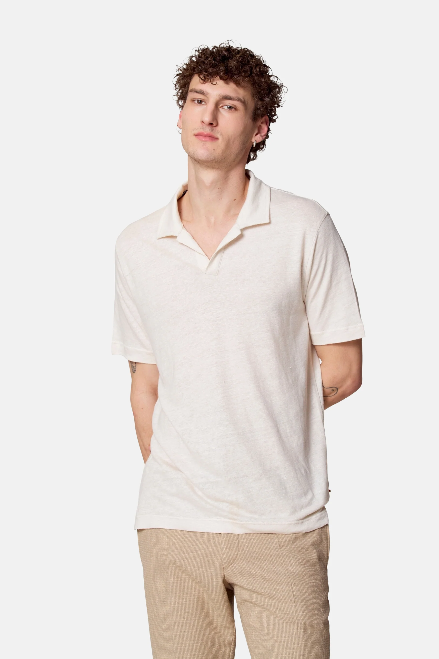 Polo met korte mouwen - beige