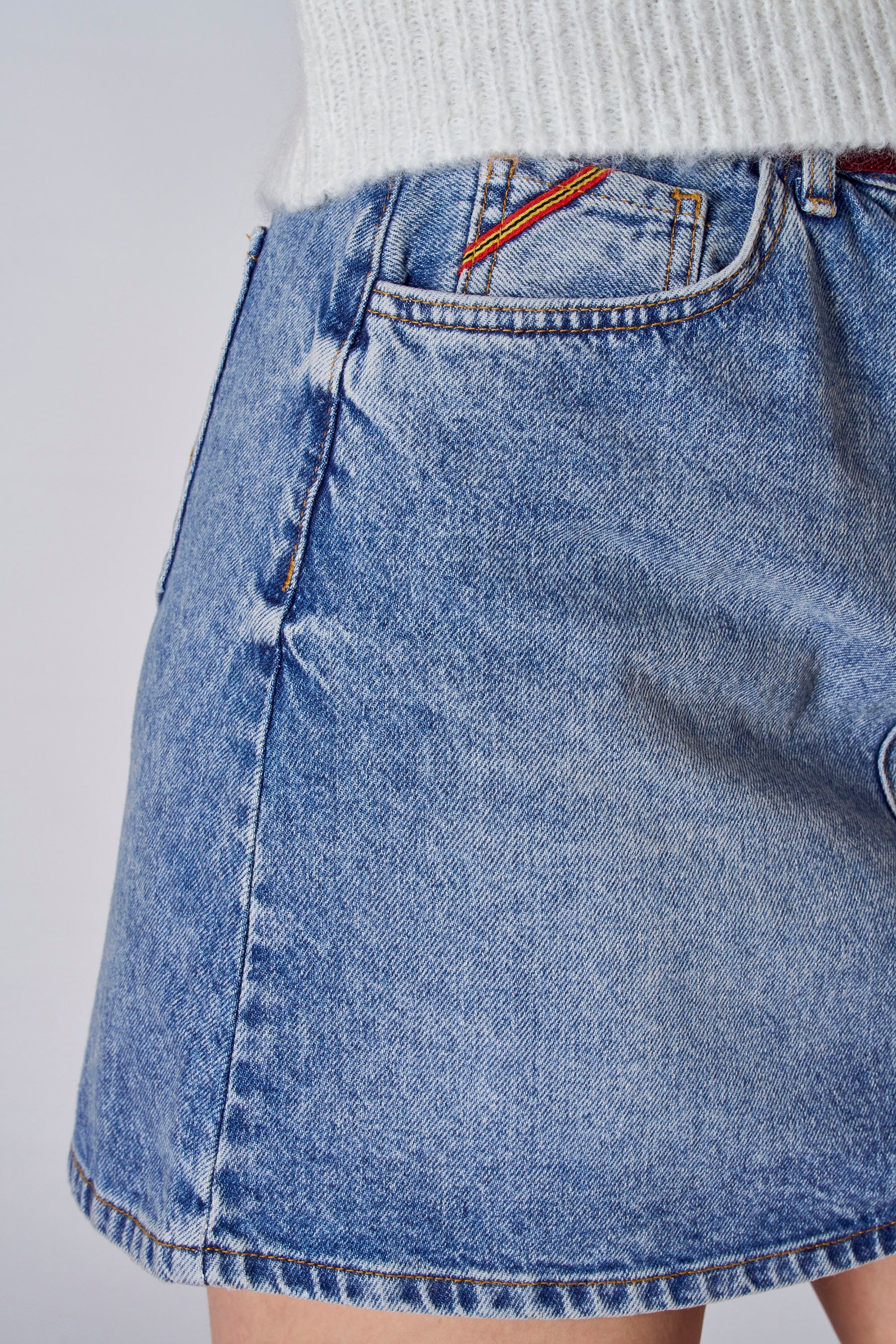 Korte rok - Lichtblauw denim - Image 5