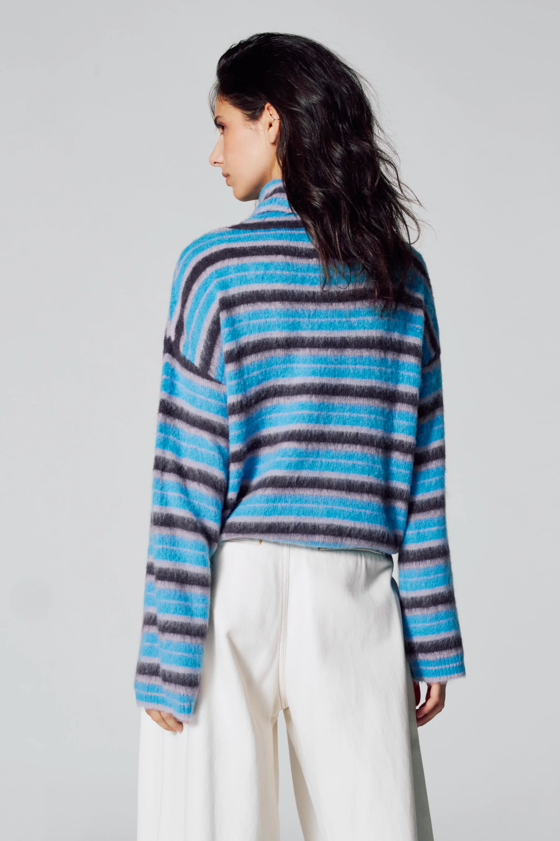 Pull met rolkraag - blauw - Image 3