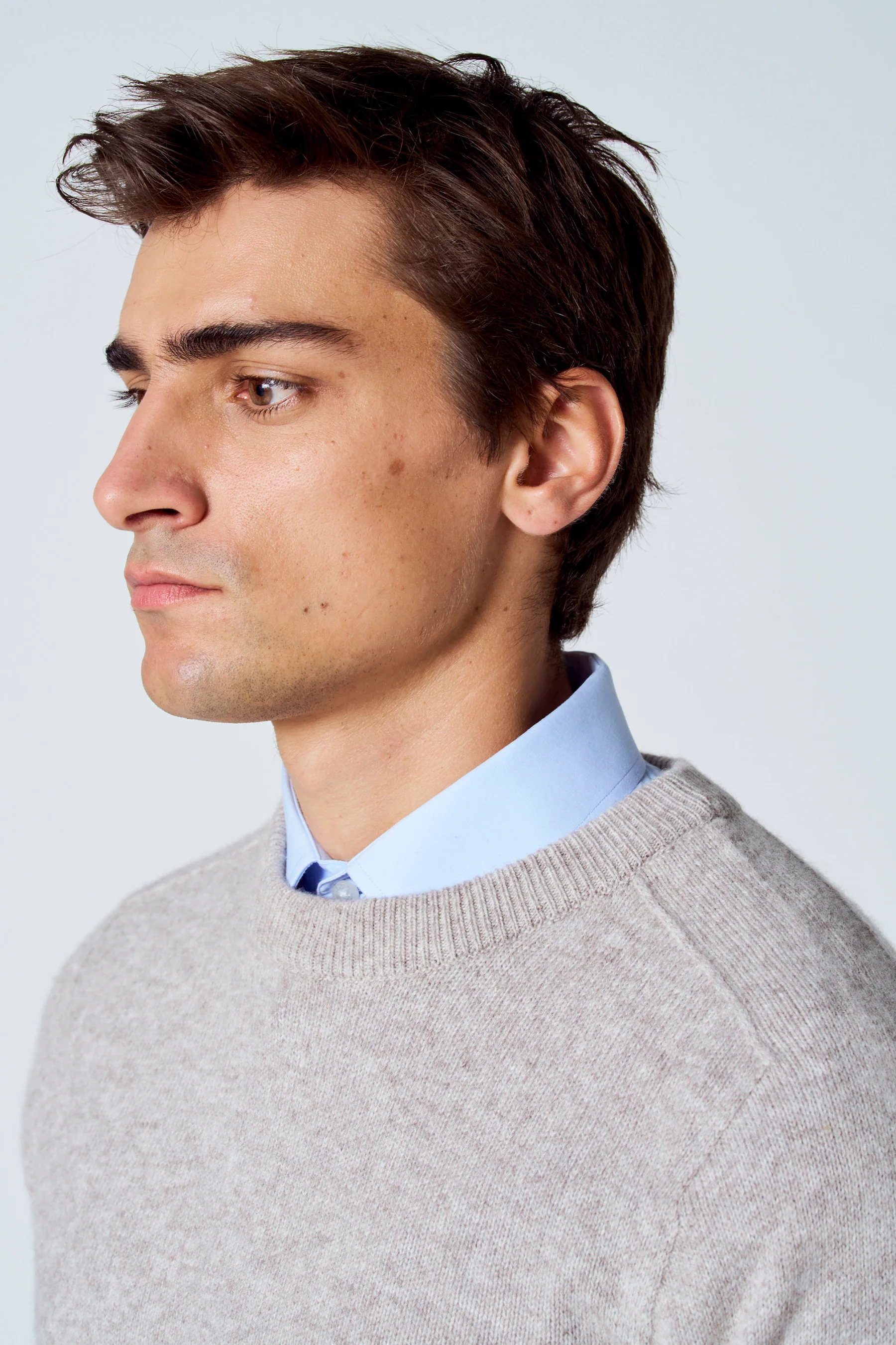 Pull met ronde hals - beige - Image 4