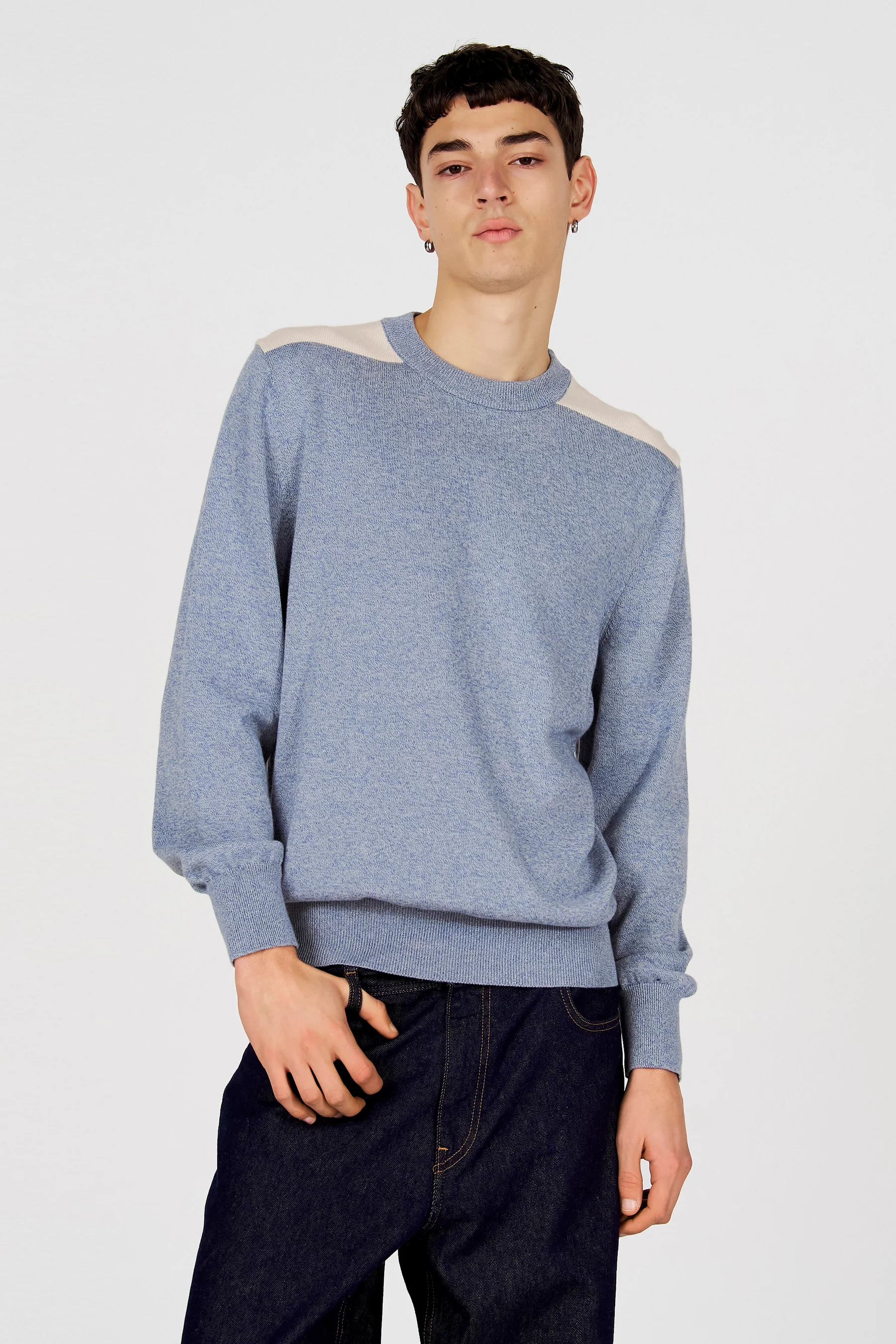 Pull met ronde hals - blauw