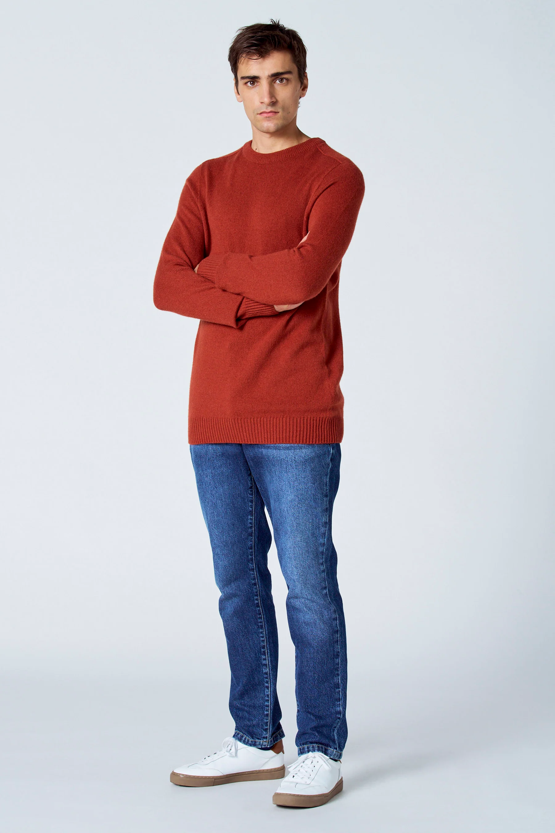 Pull met ronde hals - bordeaux - Image 2