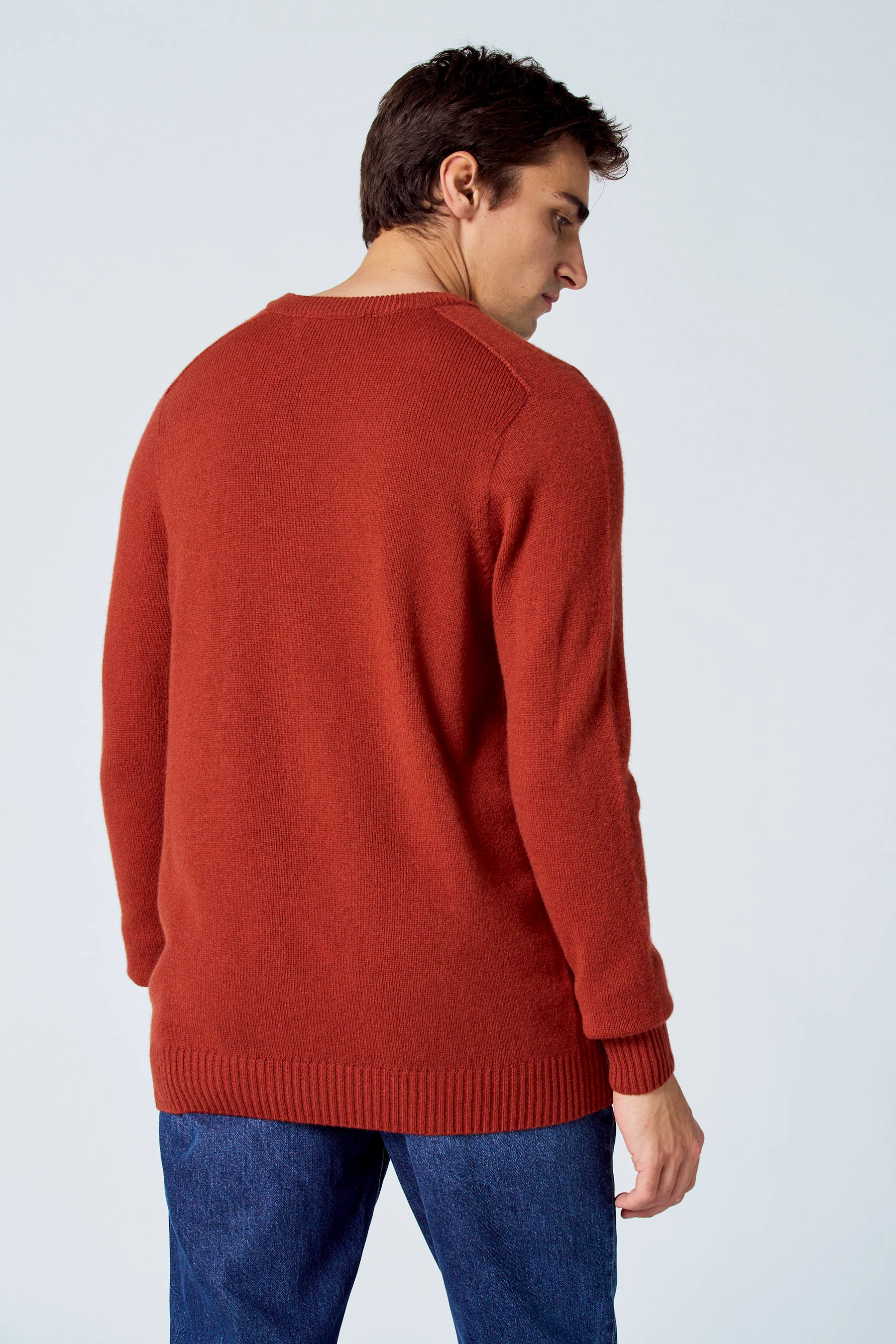 Pull met ronde hals - bordeaux - Image 3