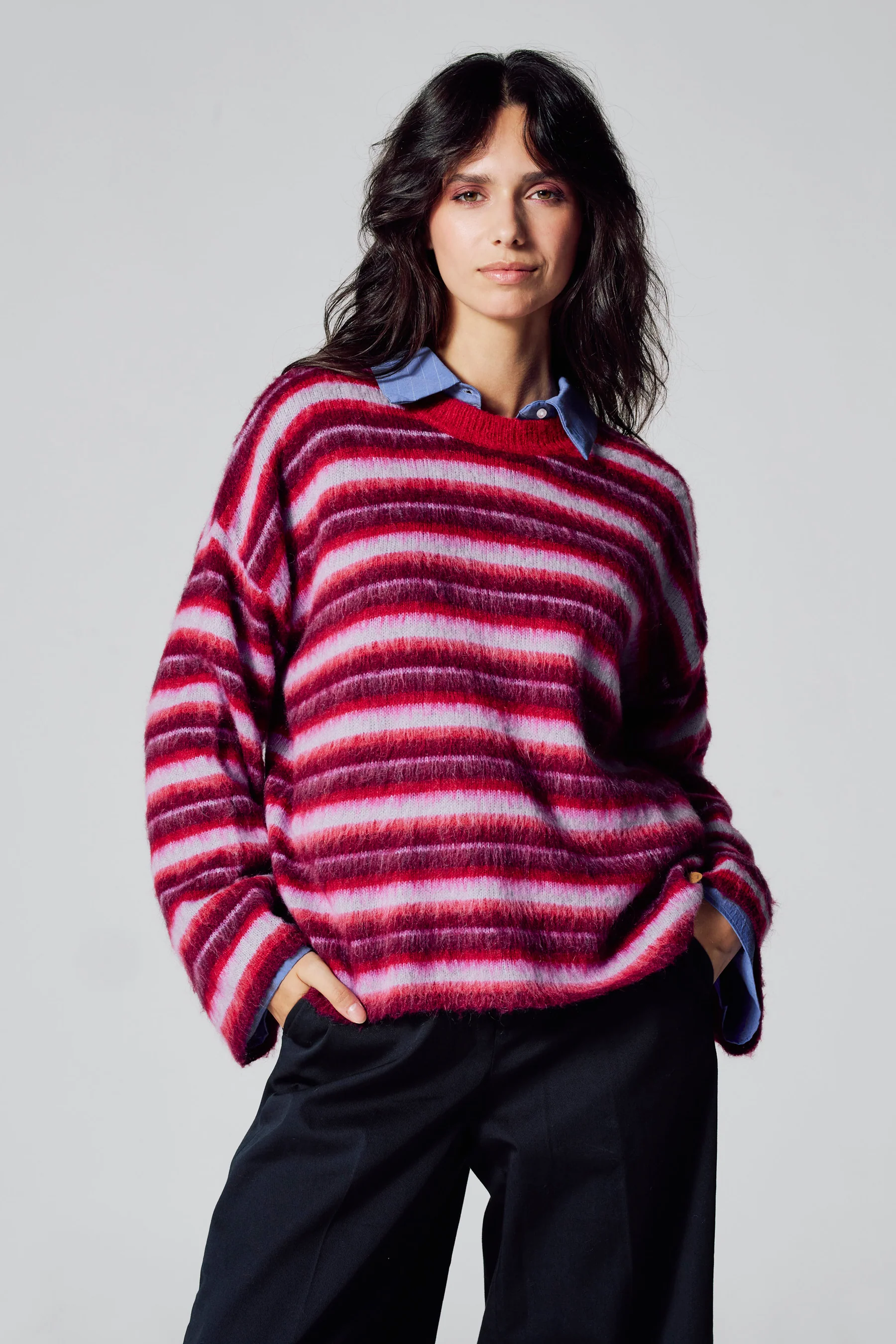 Pull met ronde hals - multicolor