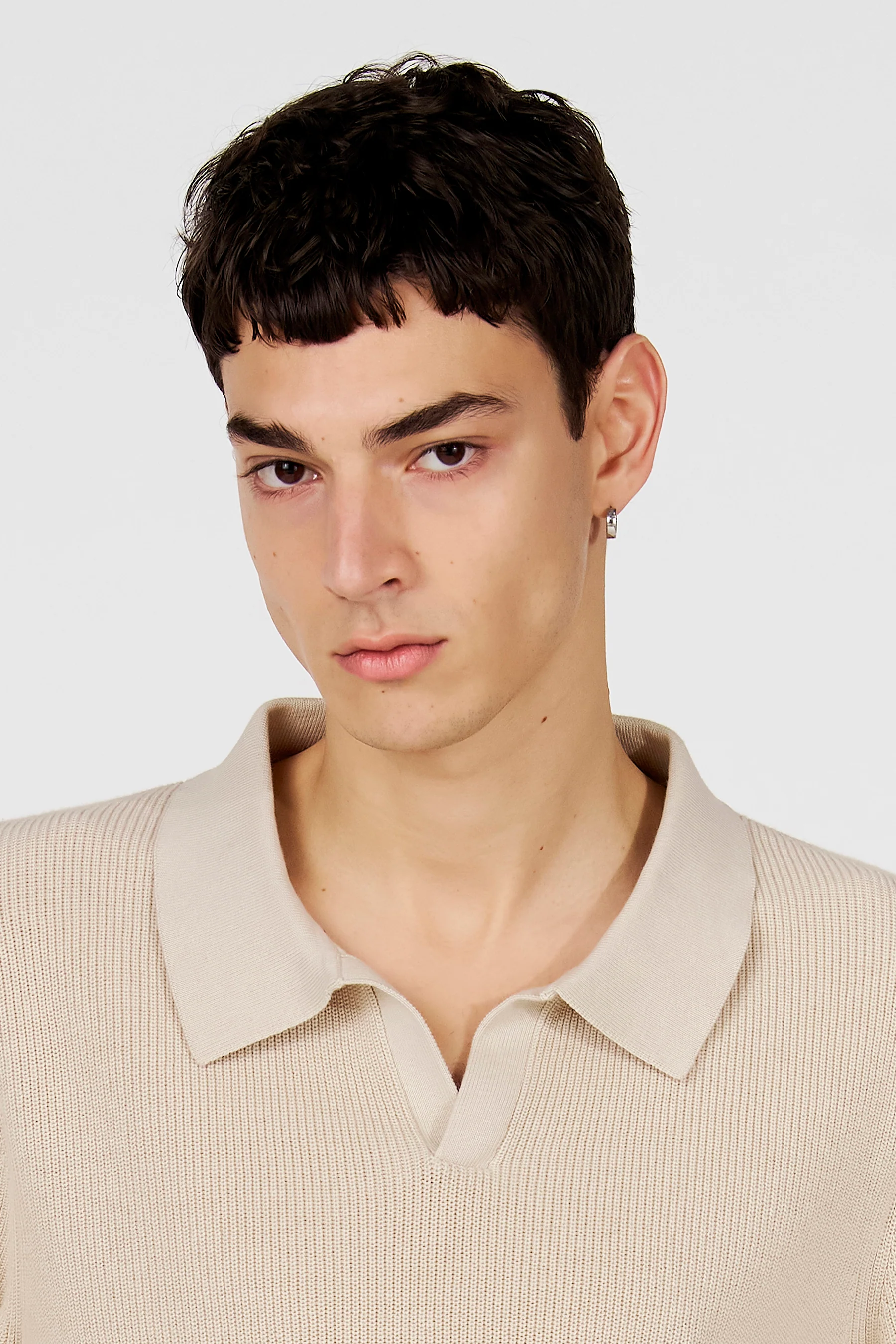 Polo met lange mouwen - Beige - Image 3