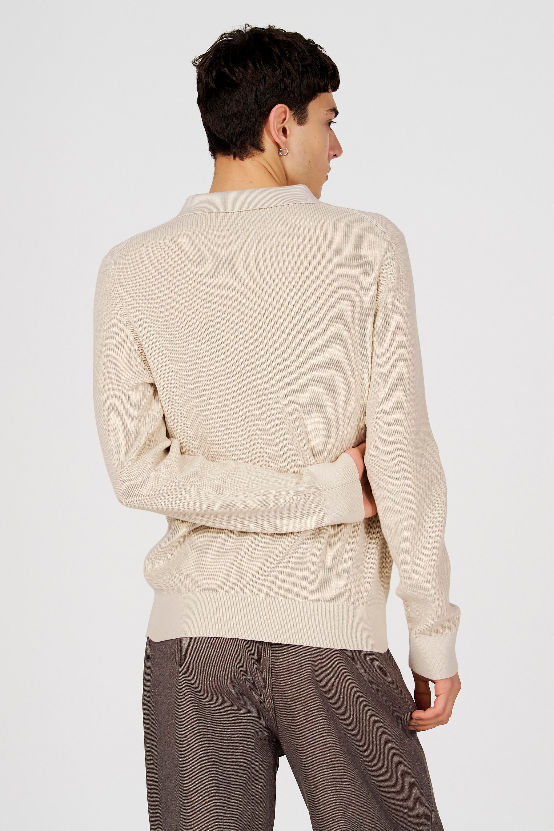 Polo met lange mouwen - Beige - Image 4