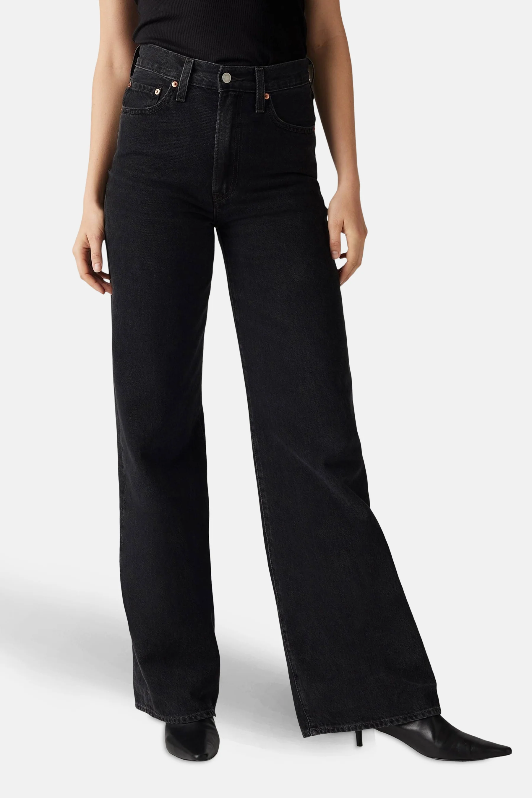 RIBCAGE WIDE - black denim