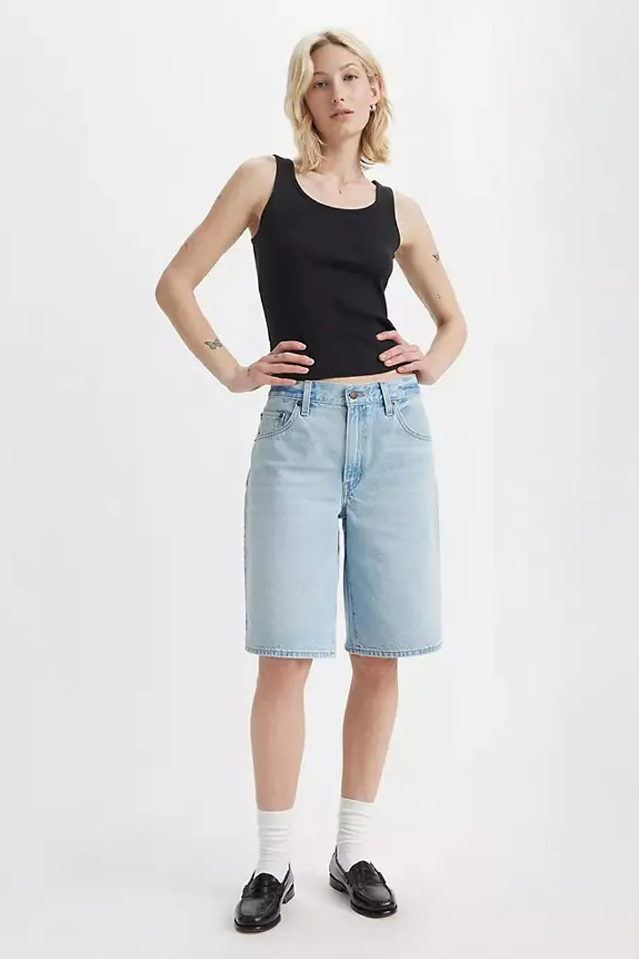 Short - light blue denim - Image 2