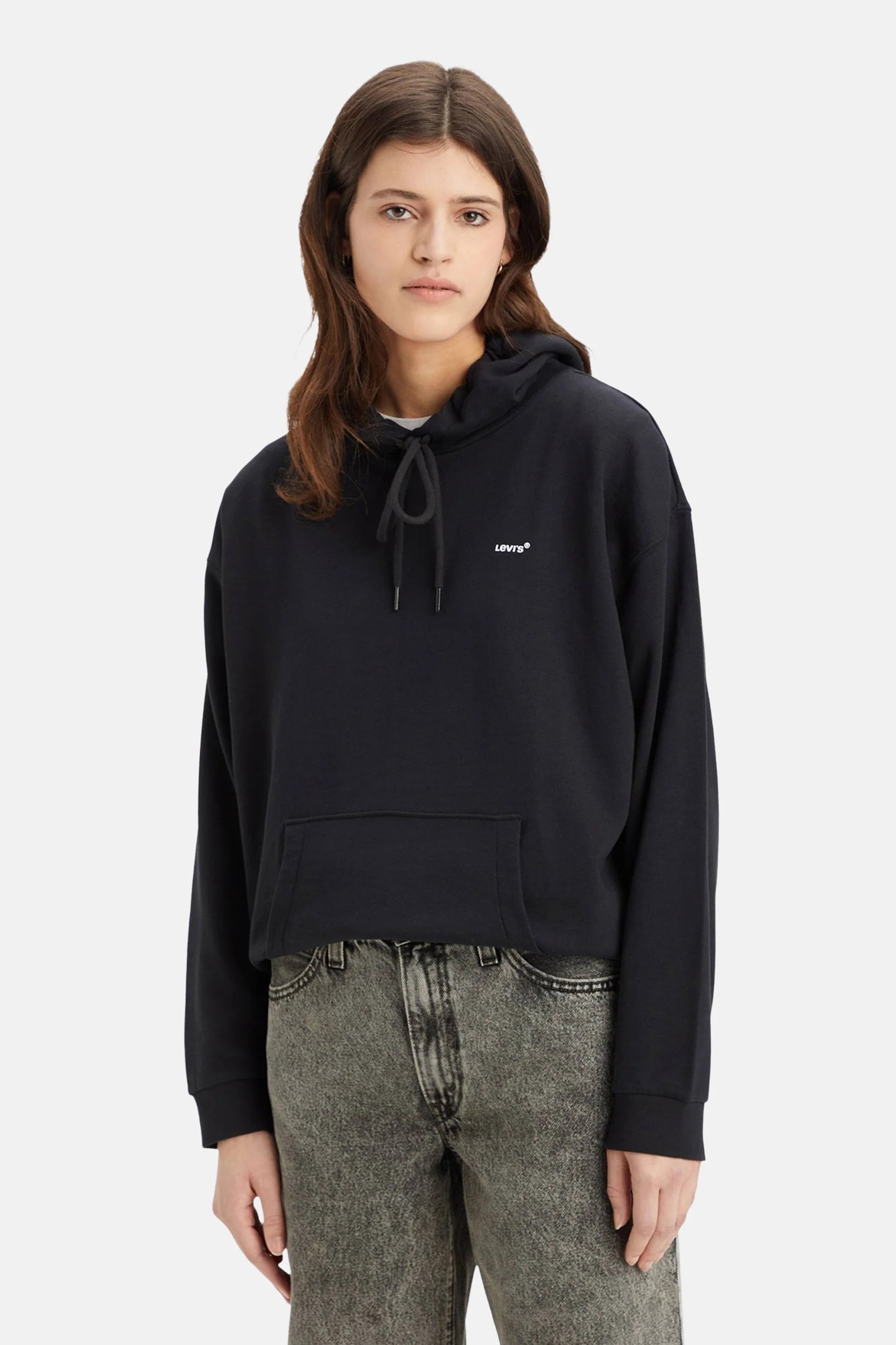 Sweater met kap - zwart
