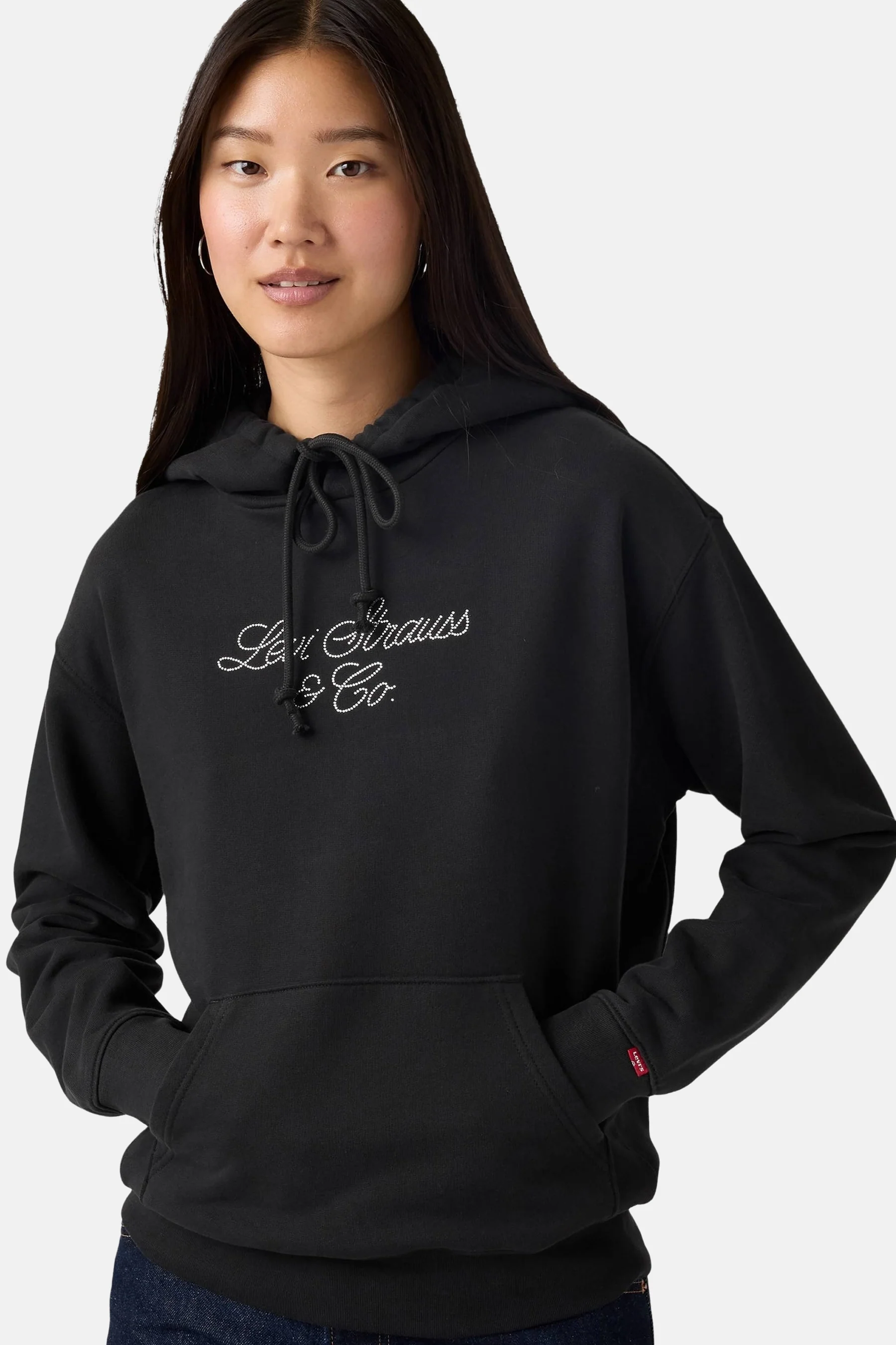 Sweater met kap - zwart