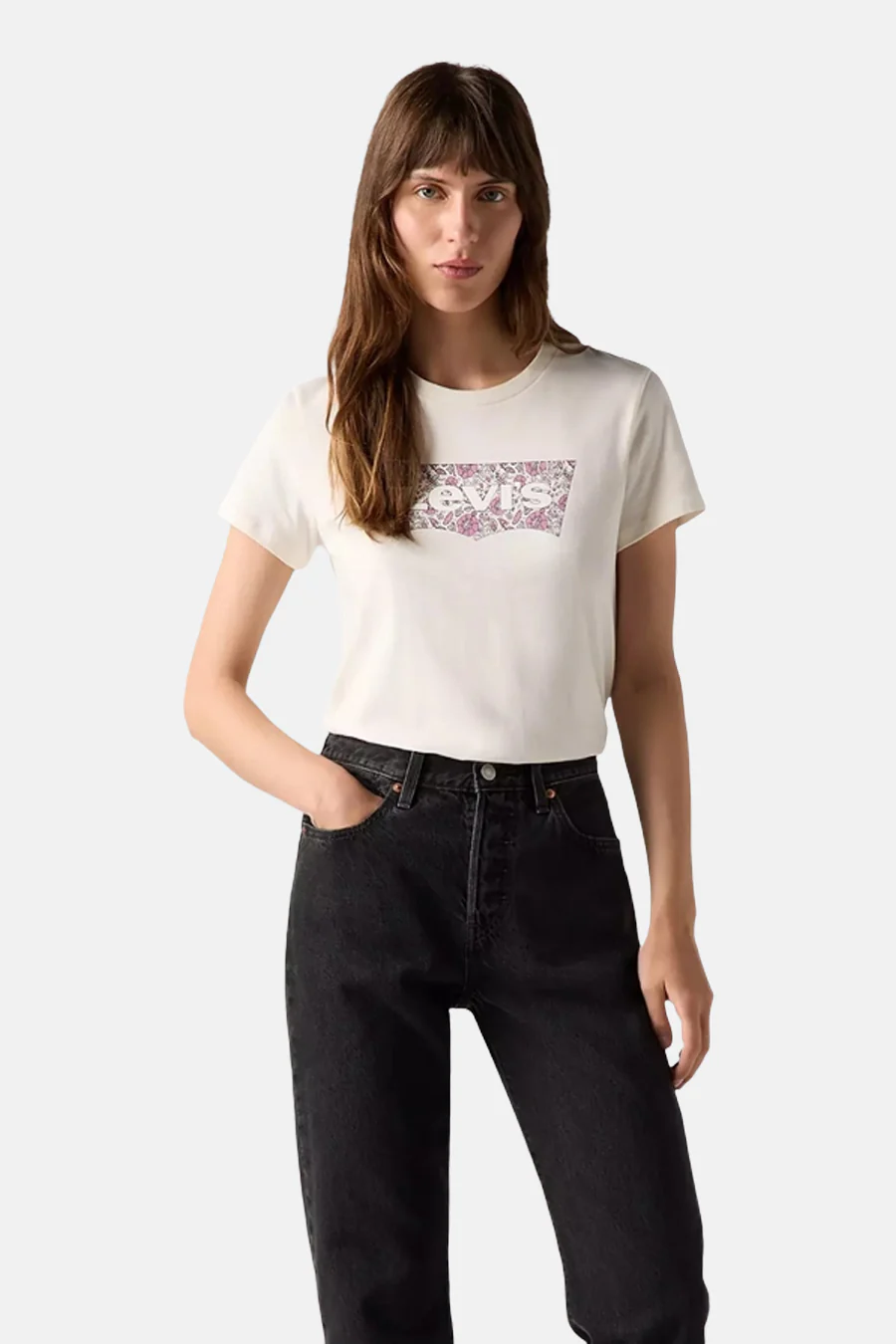 T-shirt met korte mouwen - Ecru - Image 2