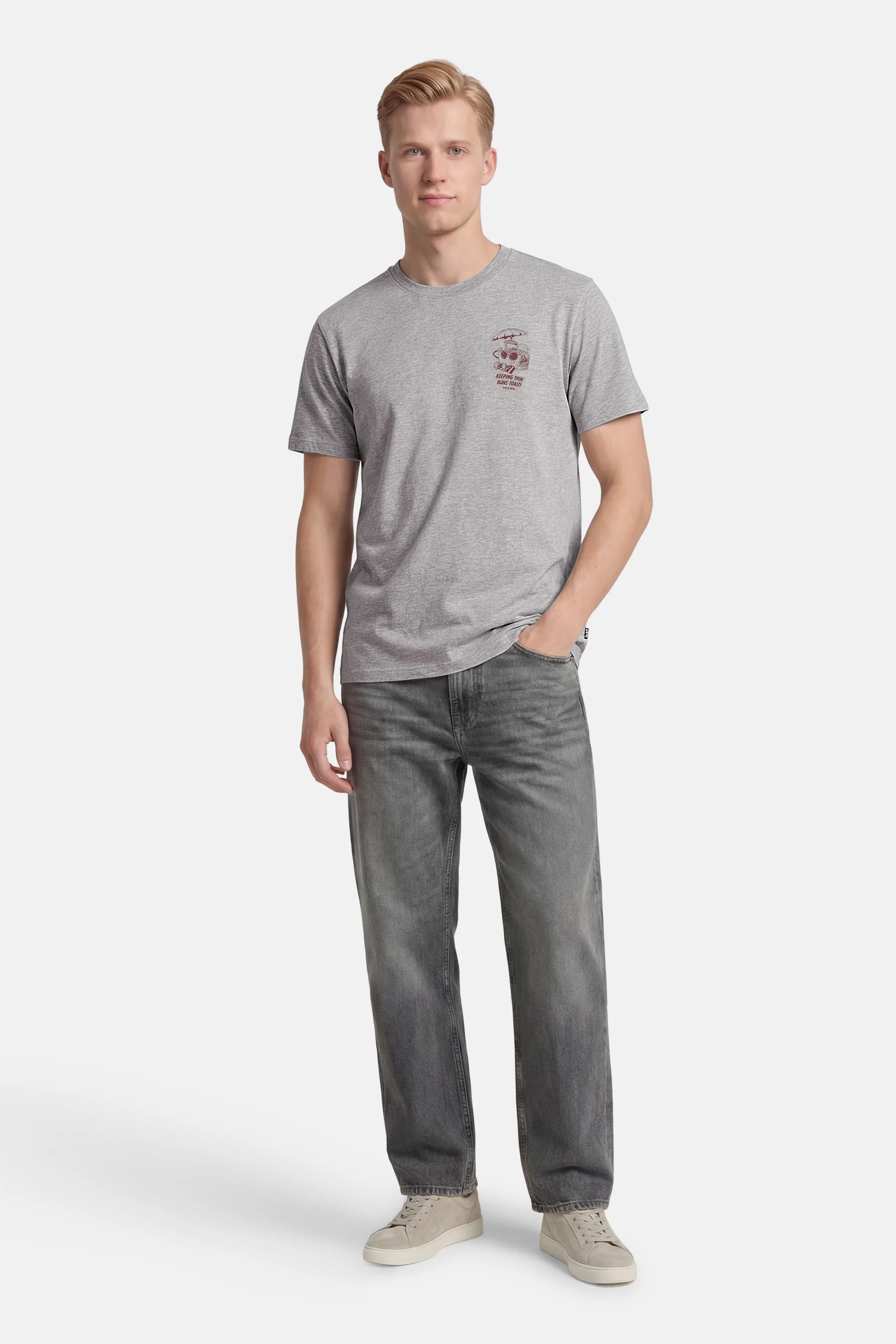 T-shirt met korte mouwen - Grijs - Image 3