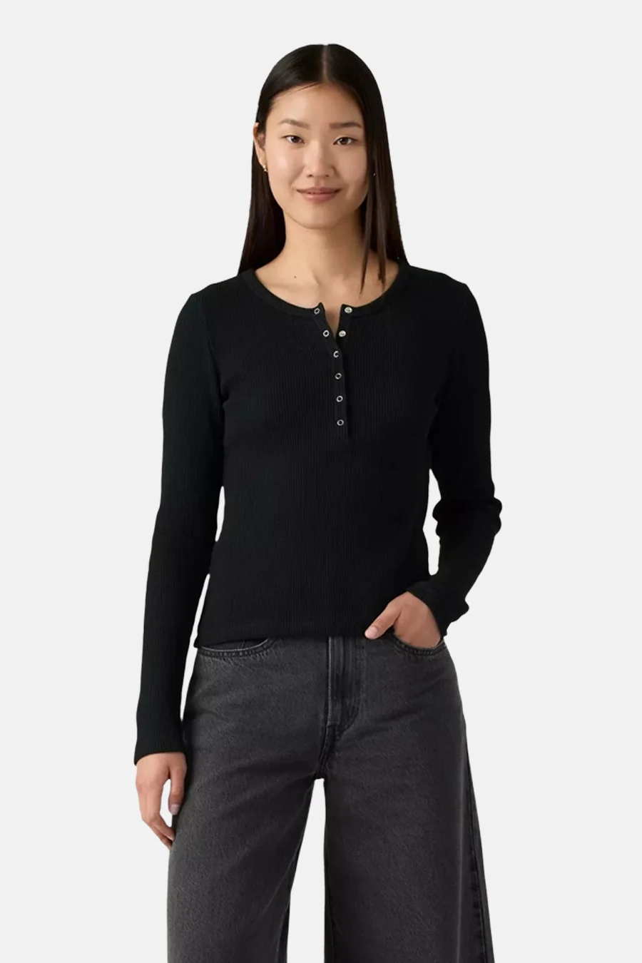 T-shirt met lange mouwen - zwart - Image 2