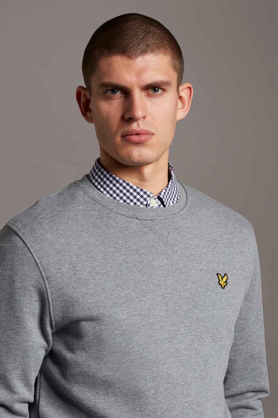 Sweater met ronde hals grijs - LYLE & SCOTT - Image 4