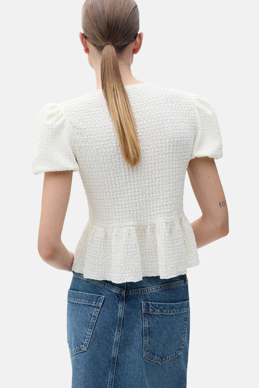 Blouse met korte mouwen - Wit - Image 3