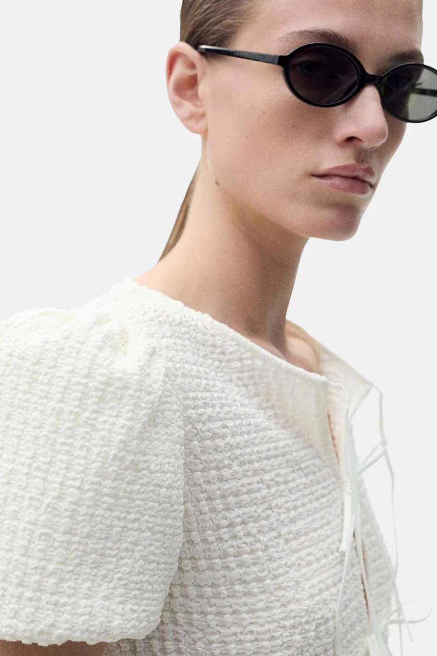 Blouse met korte mouwen - Wit - Image 4