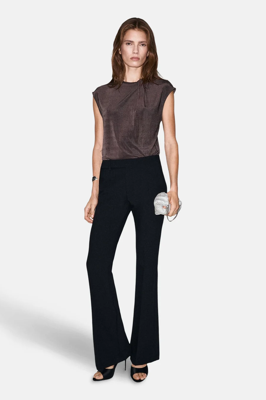 Blouse met korte mouwen - bruin - Image 2
