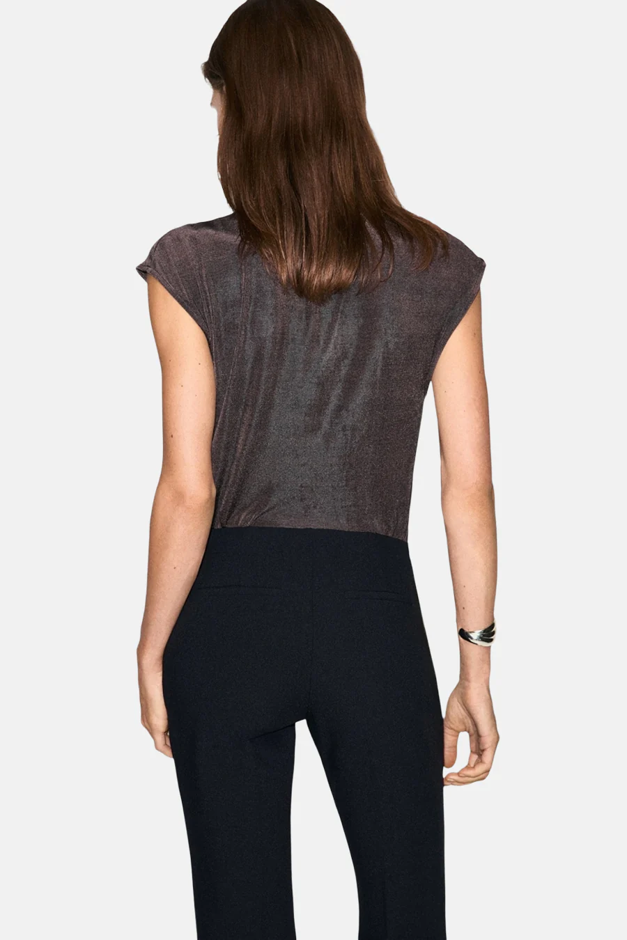 Blouse met korte mouwen - bruin - Image 3