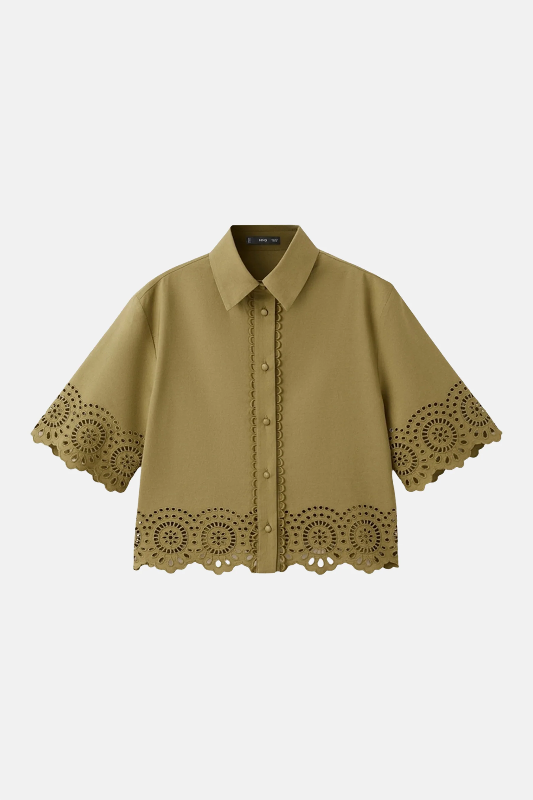 Blouse met korte mouwen - khaki - Image 5