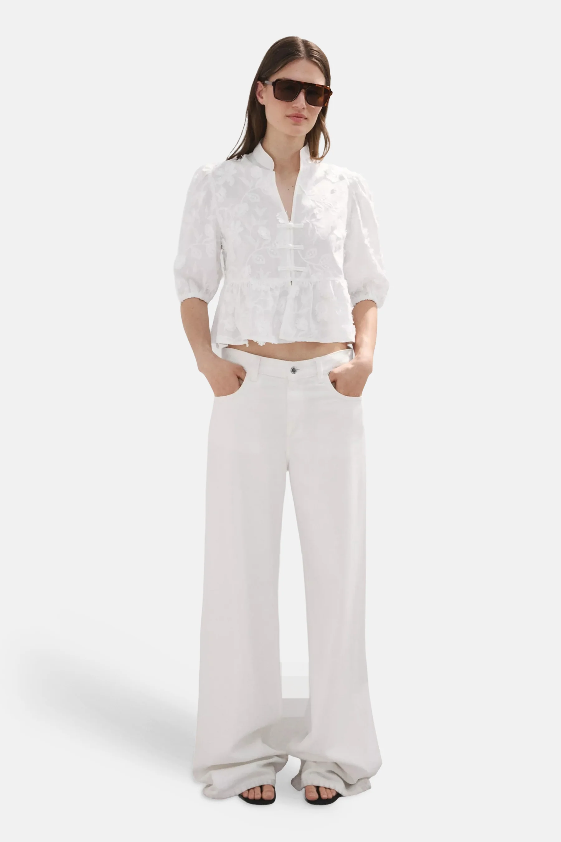 Blouse met korte mouwen - wit - Image 2