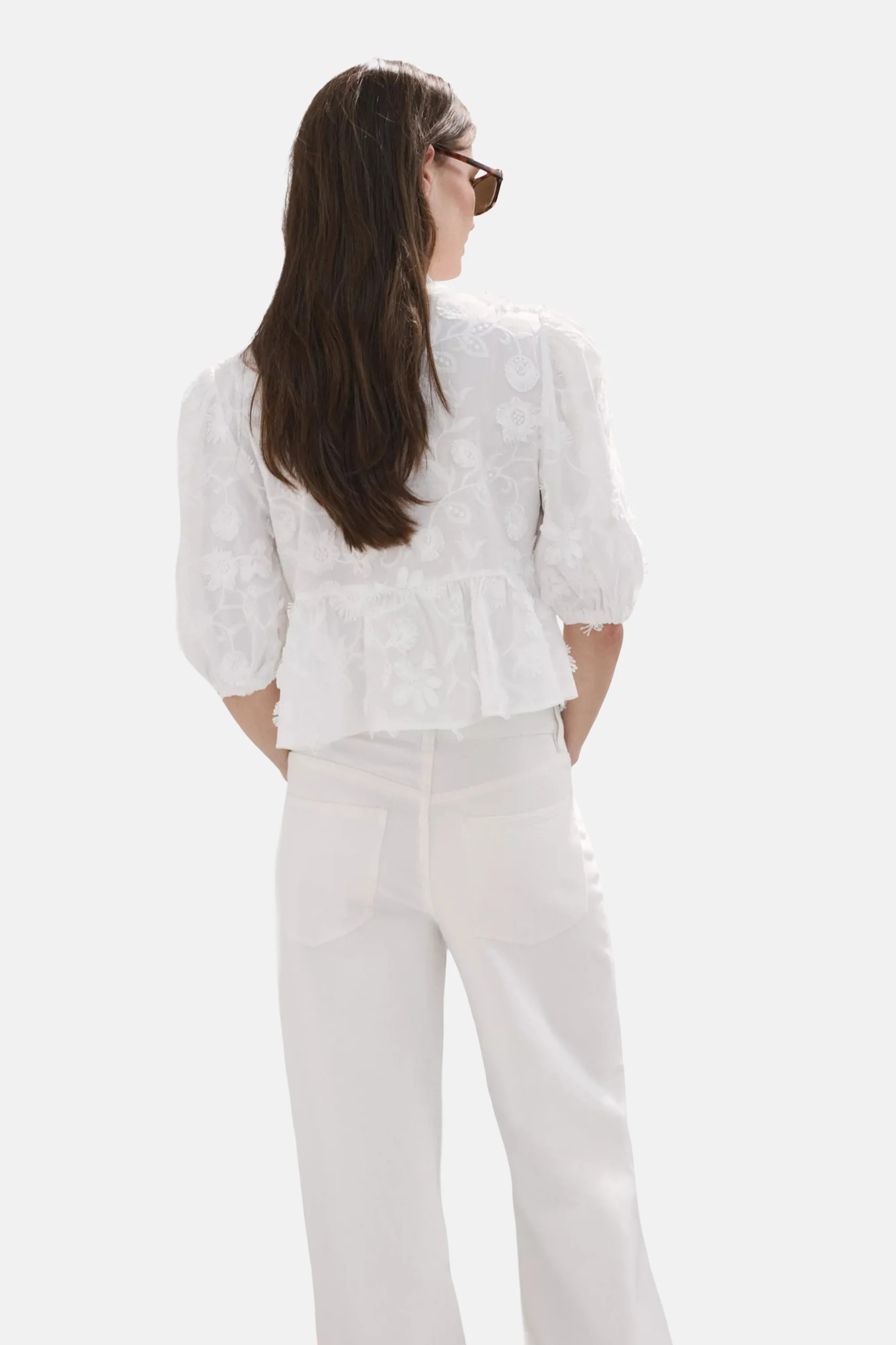 Blouse met korte mouwen - wit - Image 3