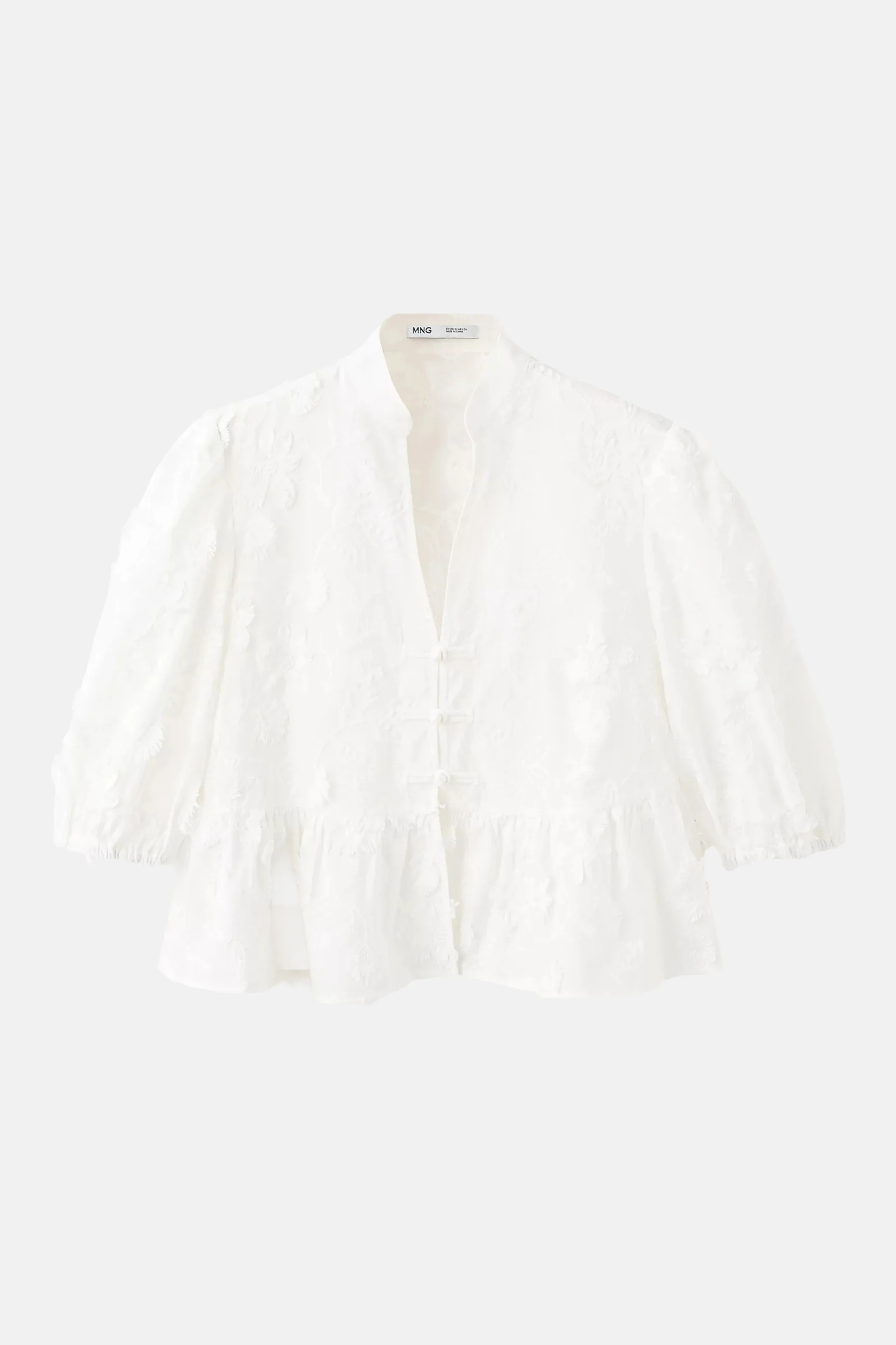 Blouse met korte mouwen - wit - Image 5