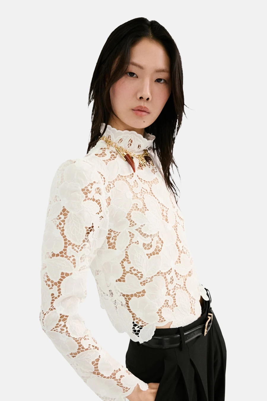 Blouse (lange mouwen) wit - MANGO