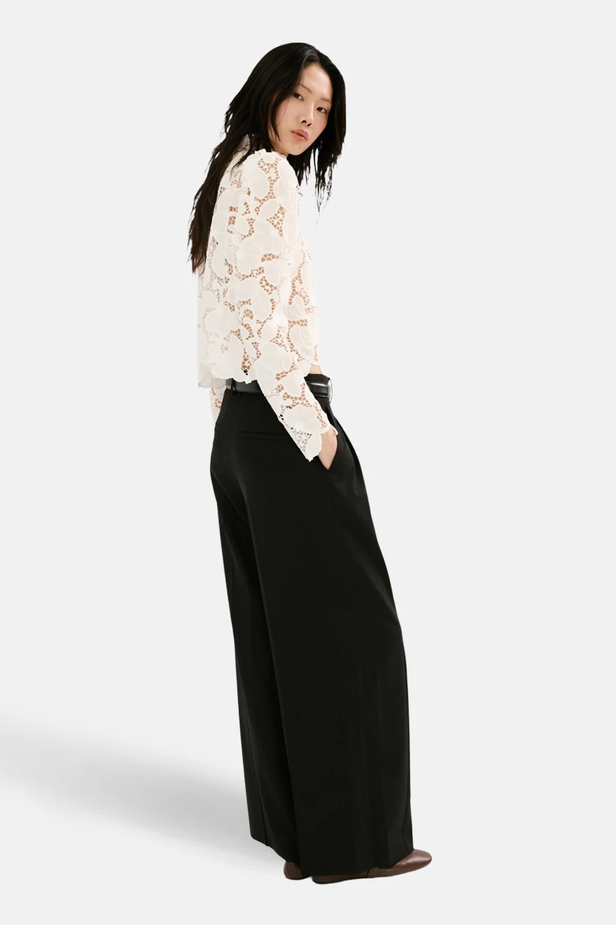 Blouse (lange mouwen) wit - MANGO - Image 3
