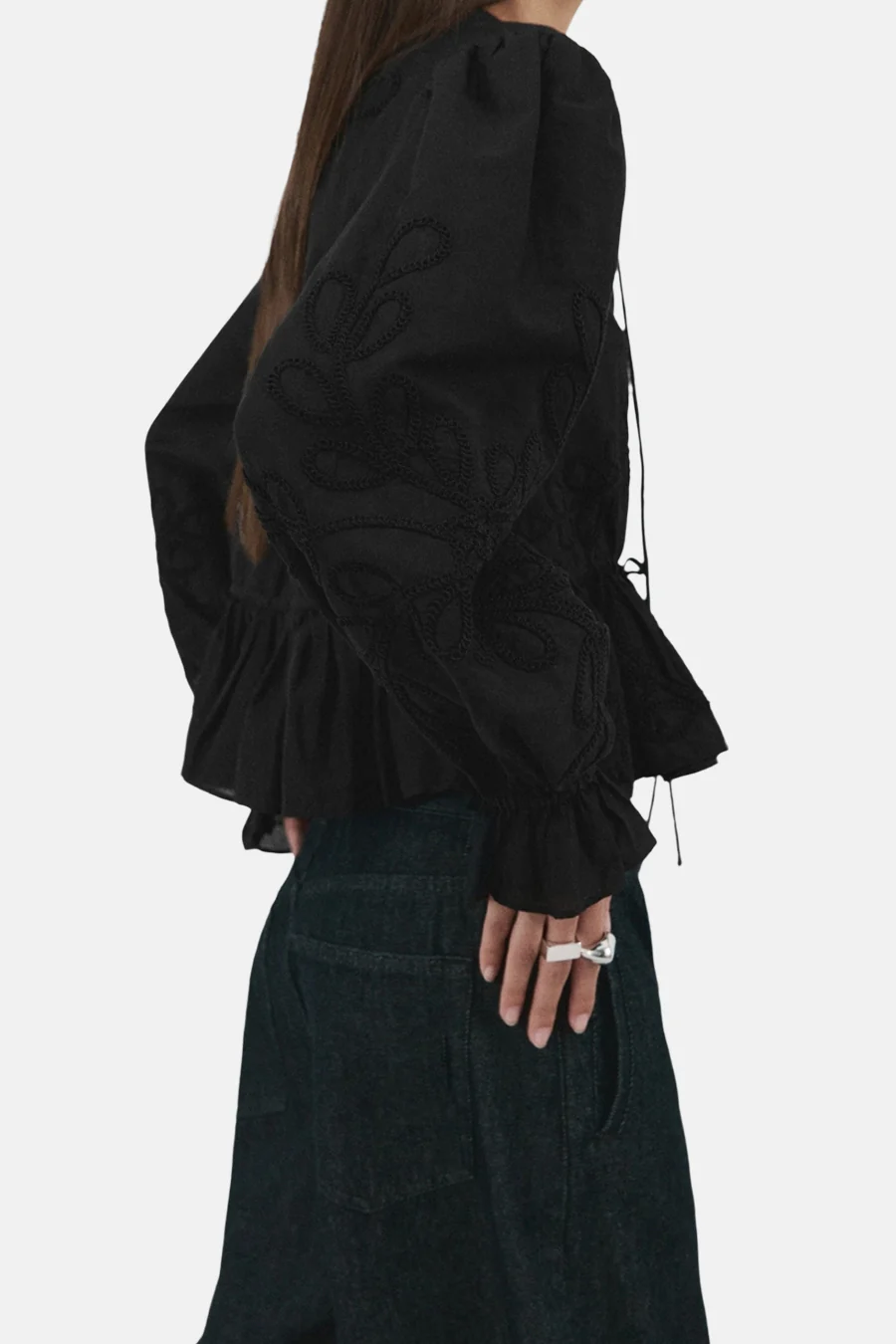 Blouse met lange mouwen - zwart - Image 4