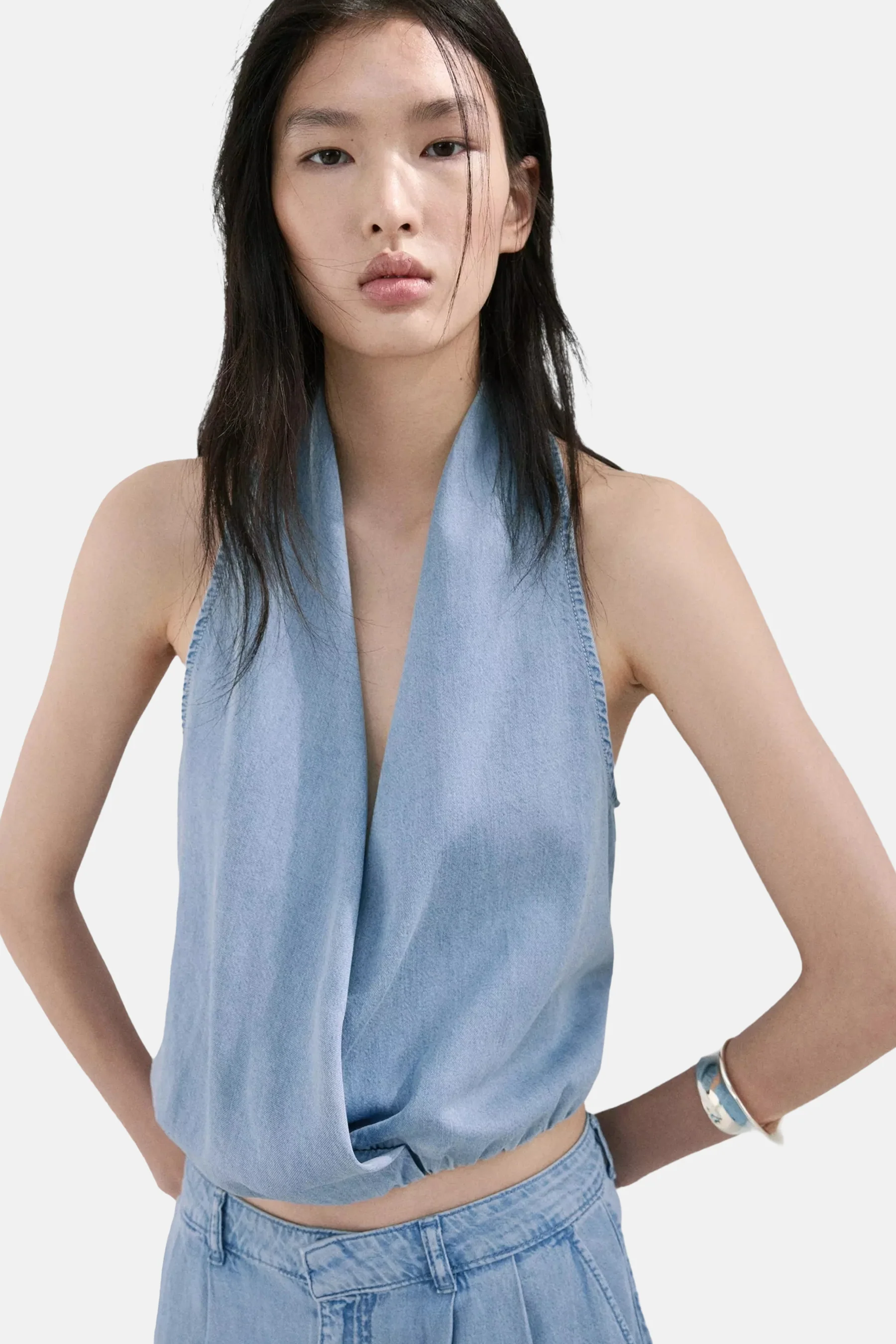 Blouse - Light blue denim