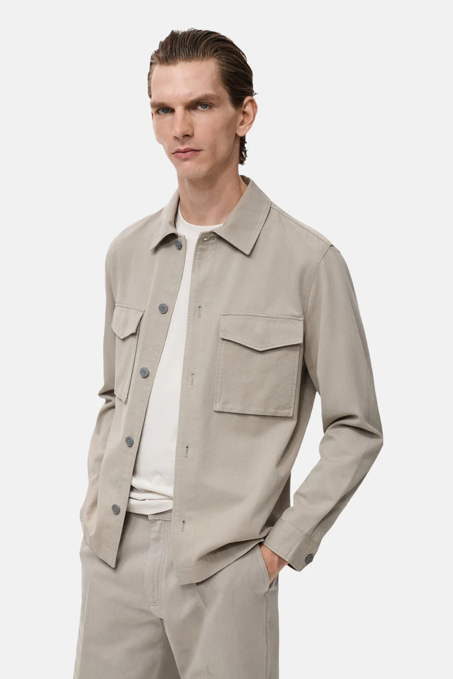 Hemd (lange mouwen) beige - MANGO