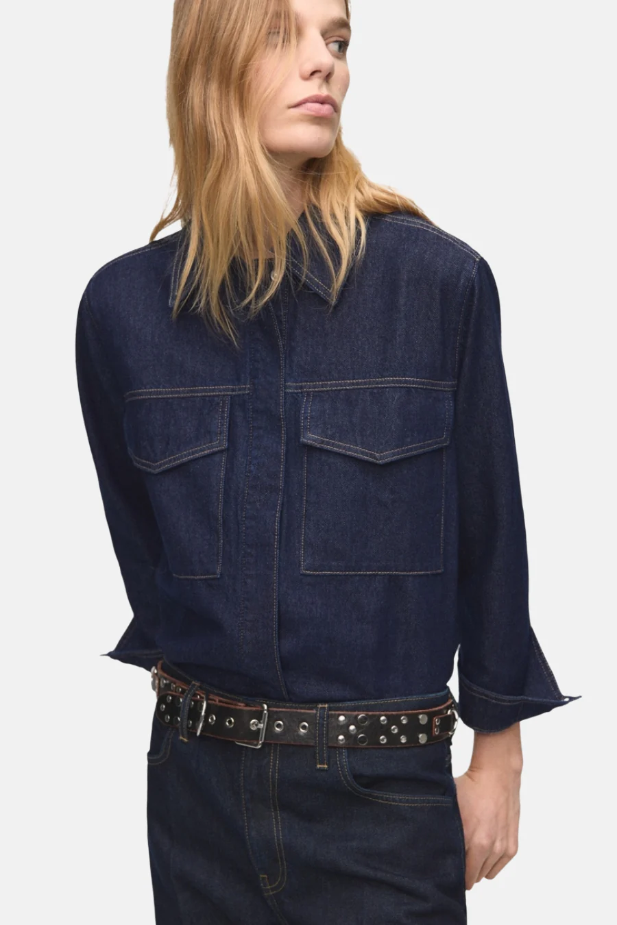 Hemd met lange mouwen - Dark blue denim