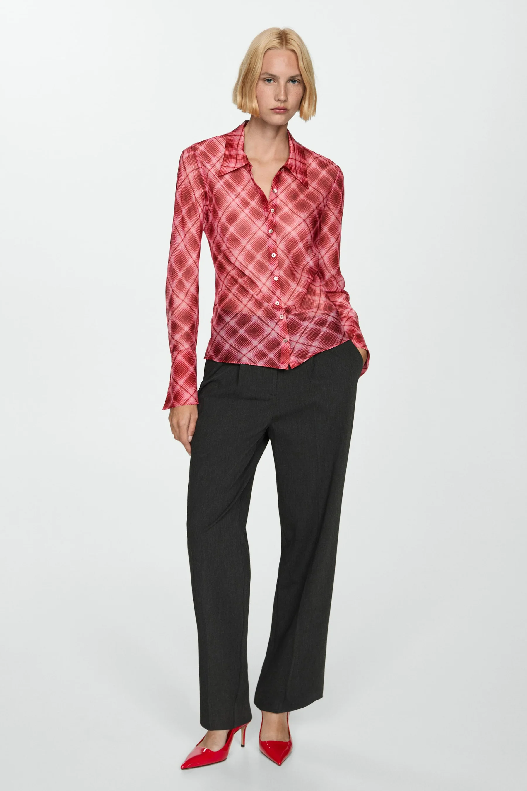 Hemd met lange mouwen - rood - Image 2