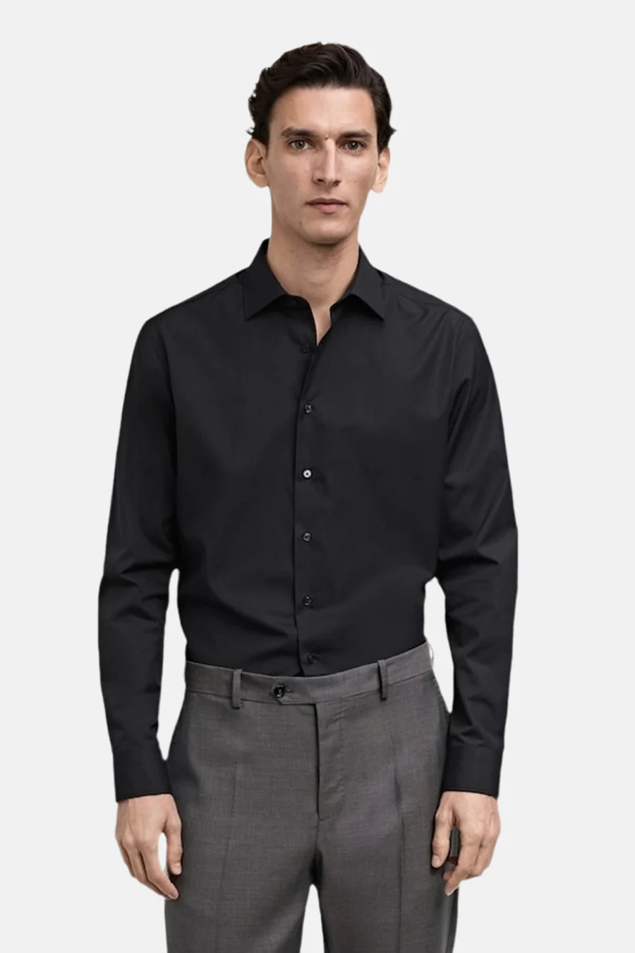 Hemd (lange mouwen) zwart - MANGO