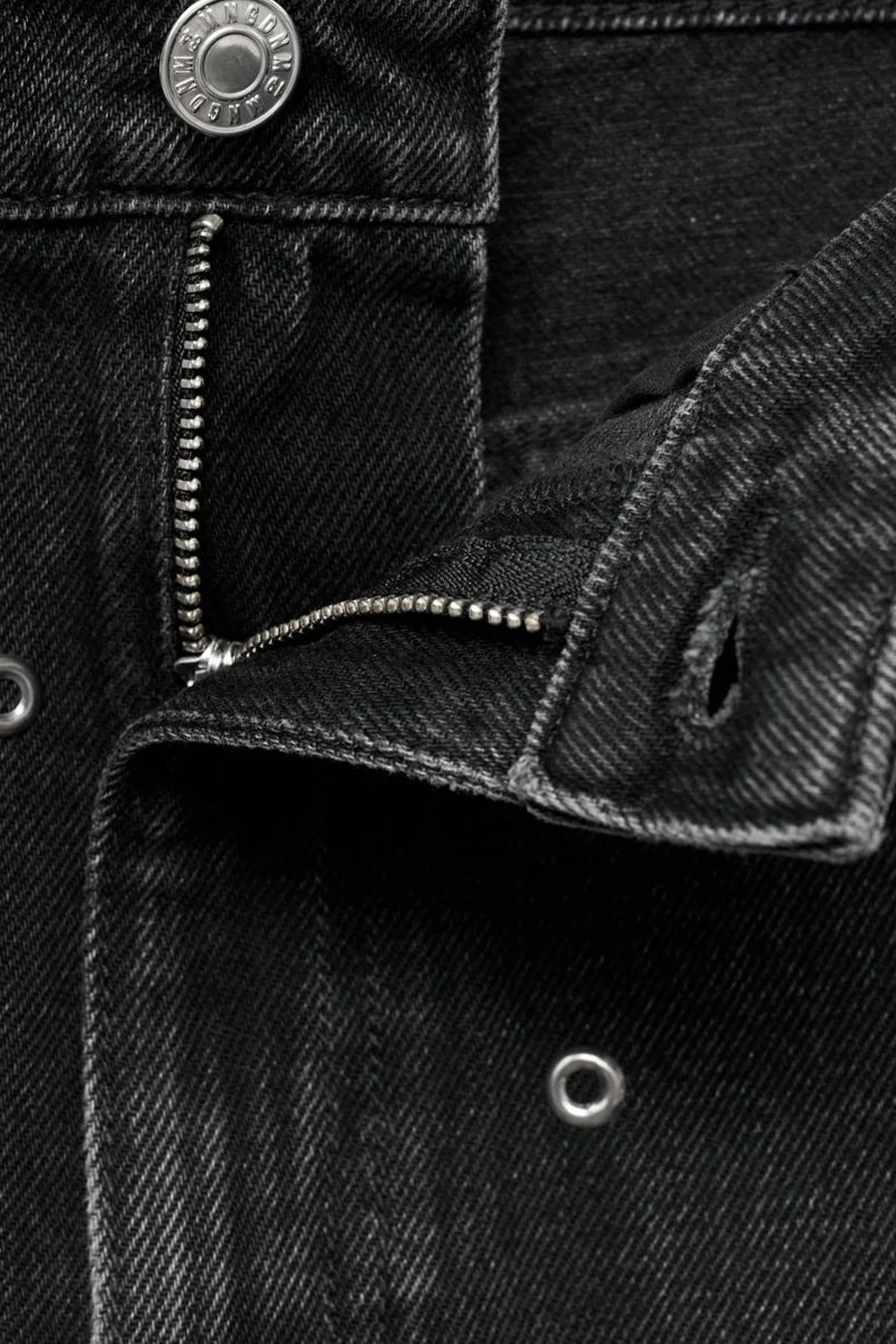 JEANS EYELETS - dark grey denim - Image 5
