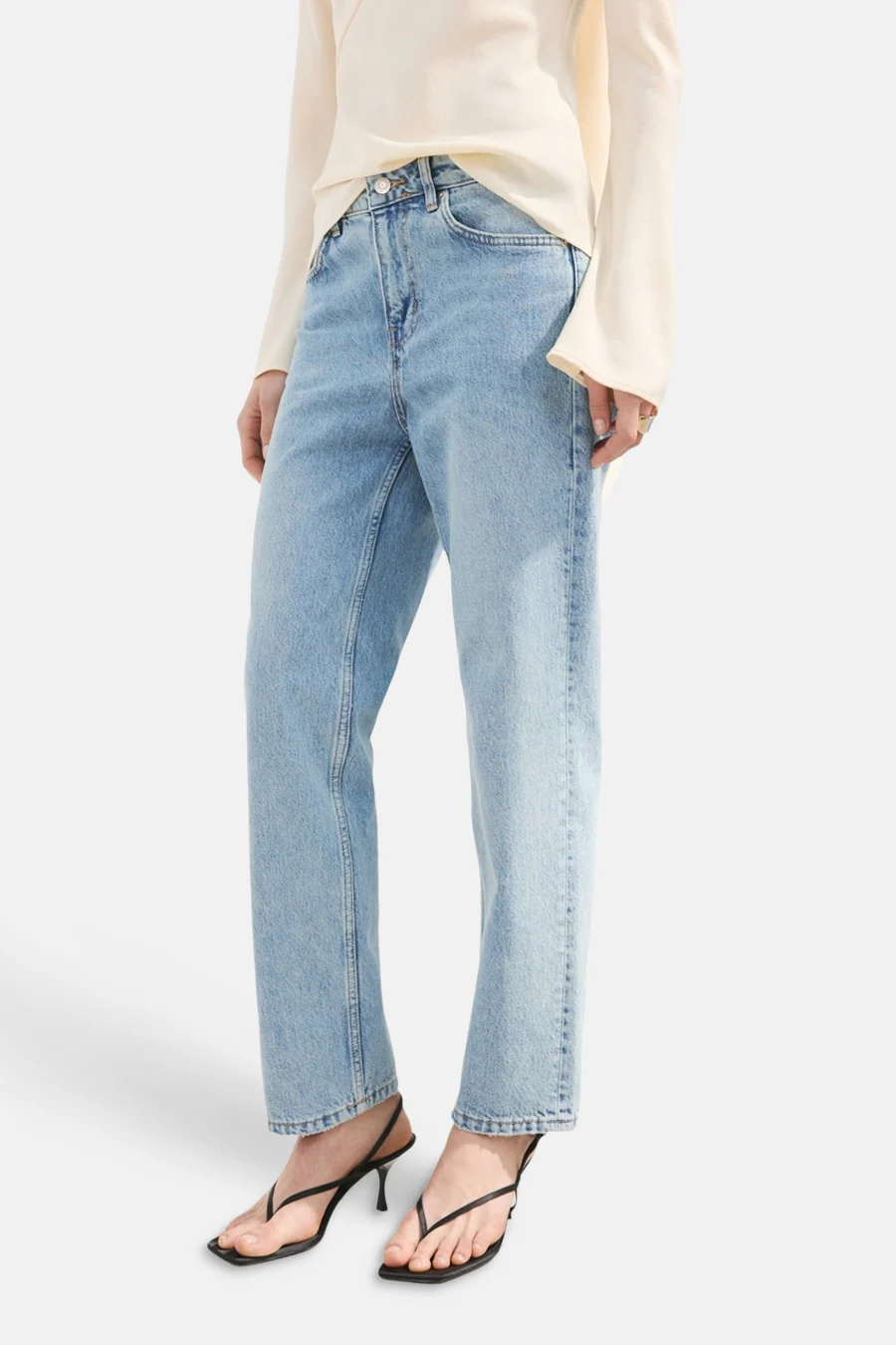 Jeans straight light blue denim - MANGO