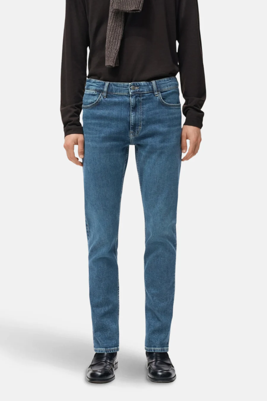 Jeans tapered dark blue denim - MANGO