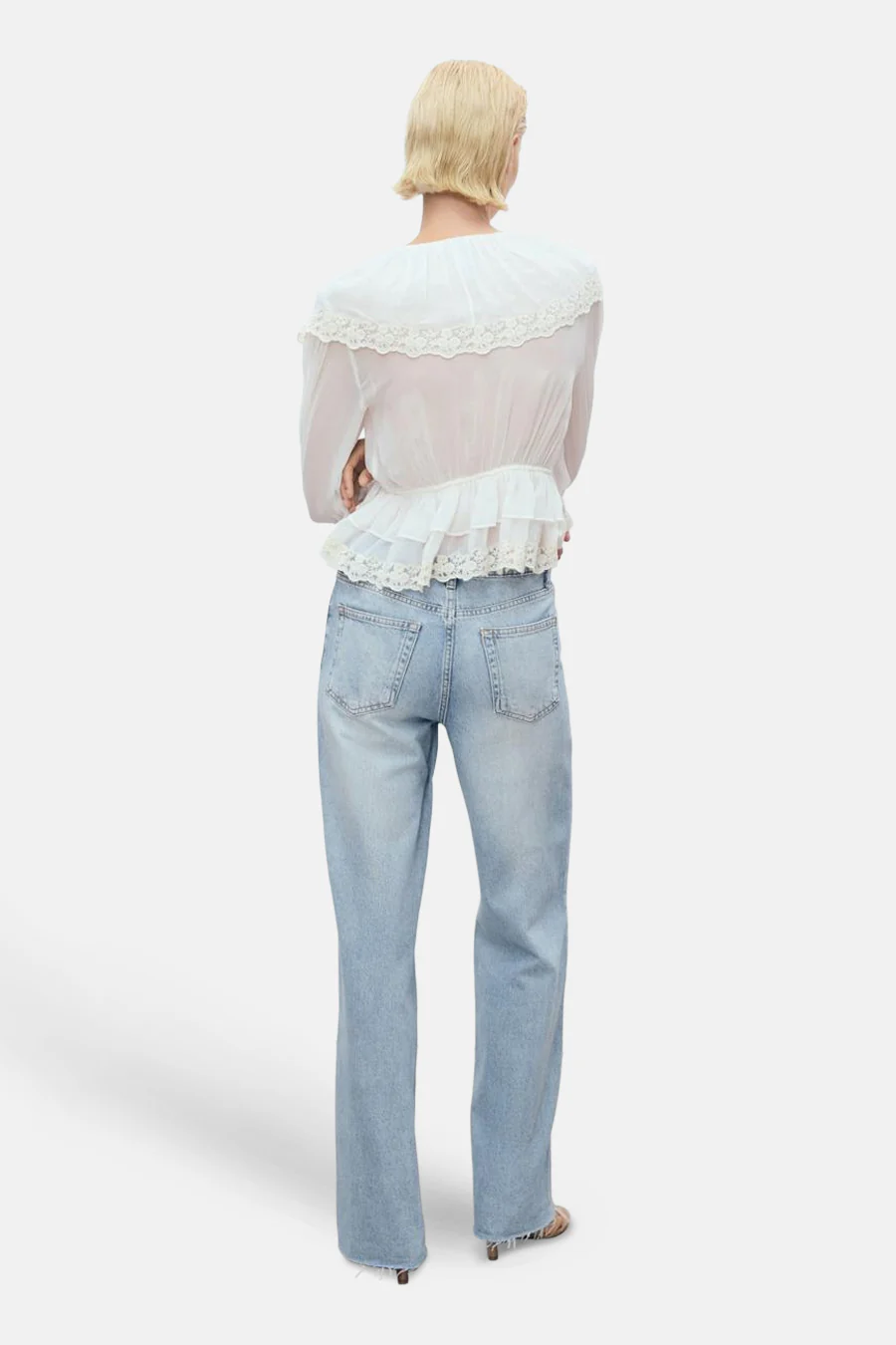 Jeans wide light blue denim - MANGO - Image 3