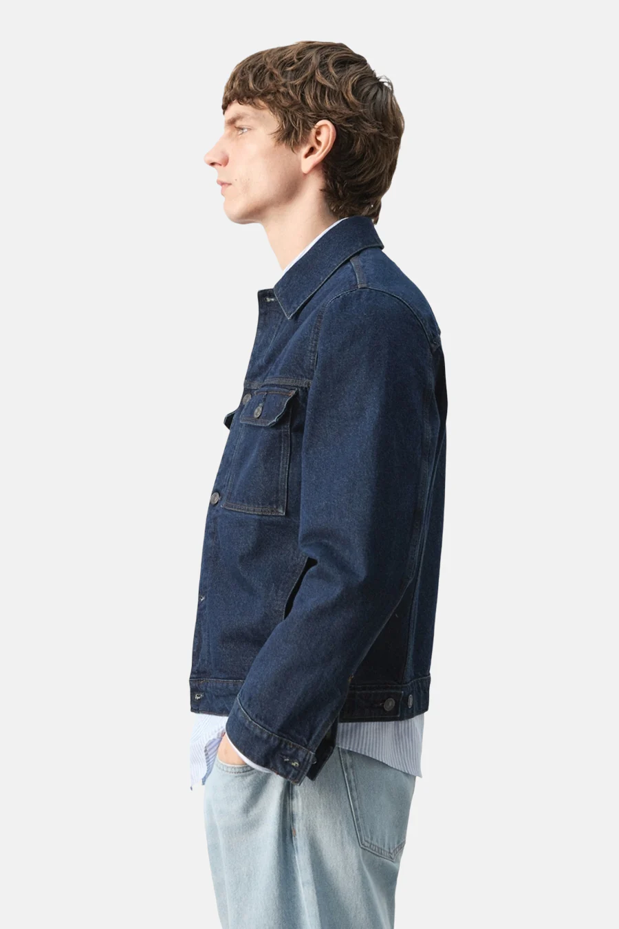 Jeansjas - Dark blue denim - Image 6