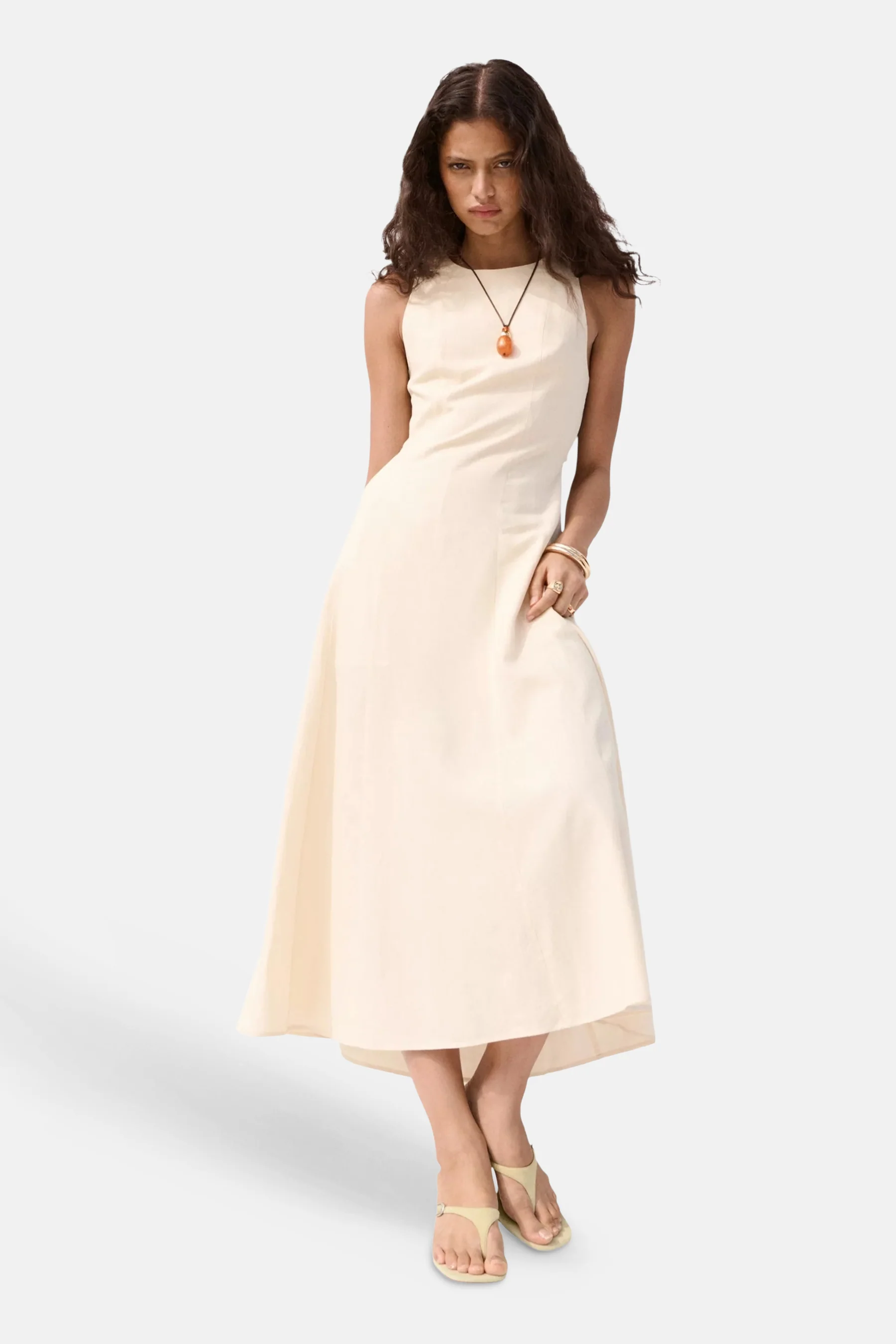 Kleedjes (korte mouwen) beige - MANGO