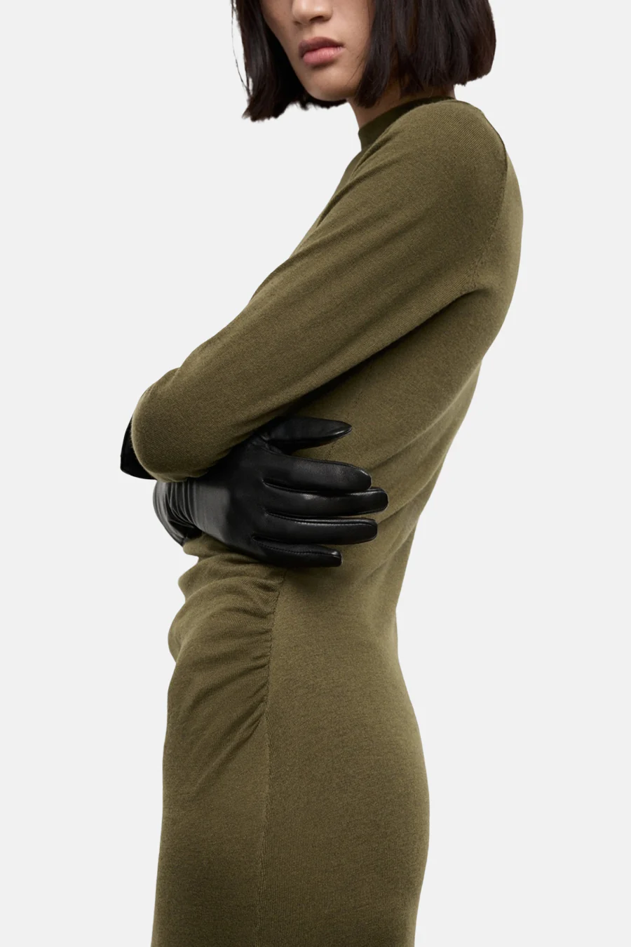 Kleedje met lange mouwen - khaki - Image 4