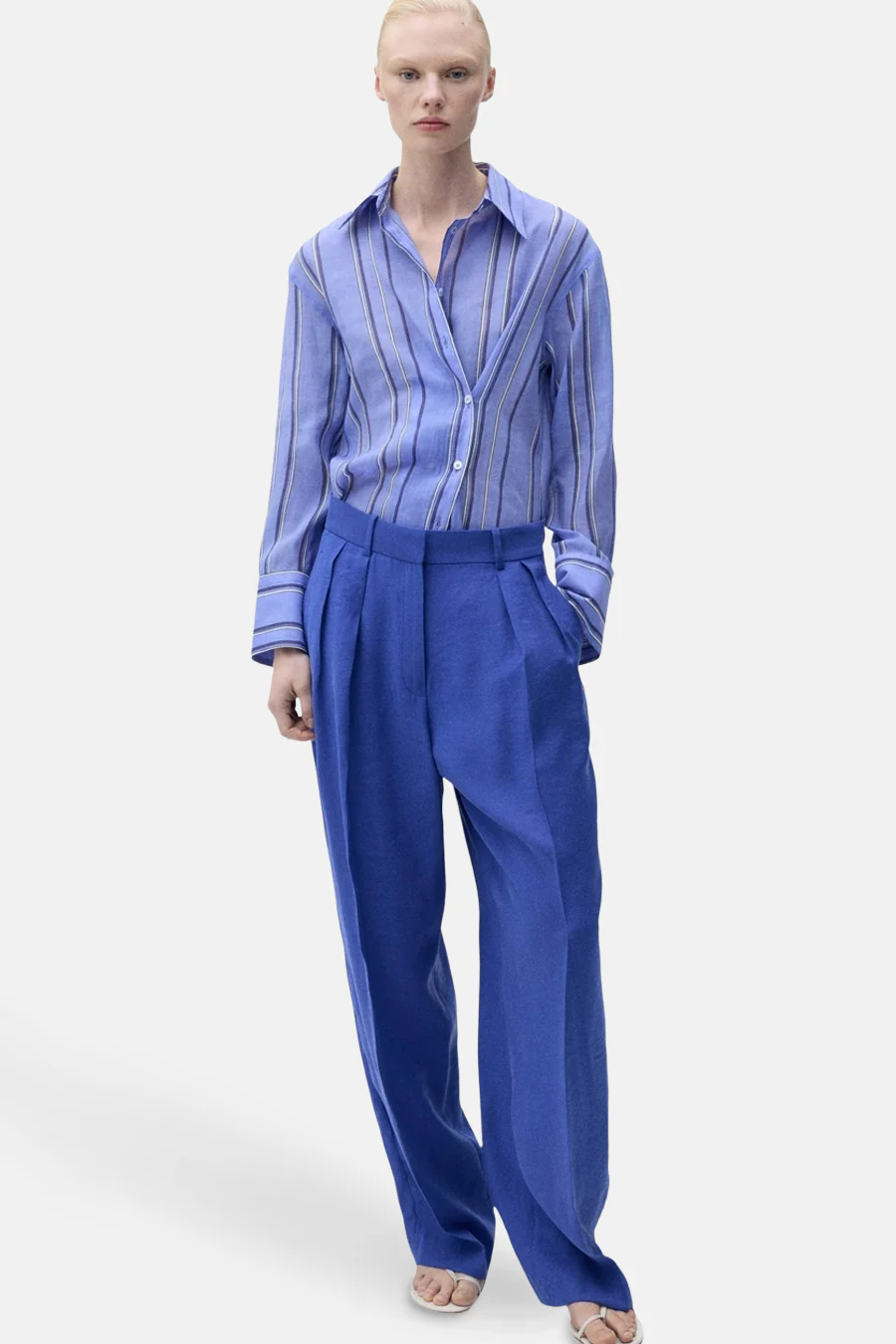 Kostuumbroeken blauw - MANGO - Image 4