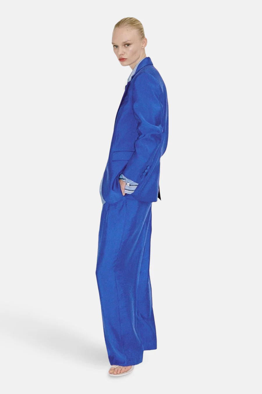 Kostuumbroeken blauw - MANGO - Image 5